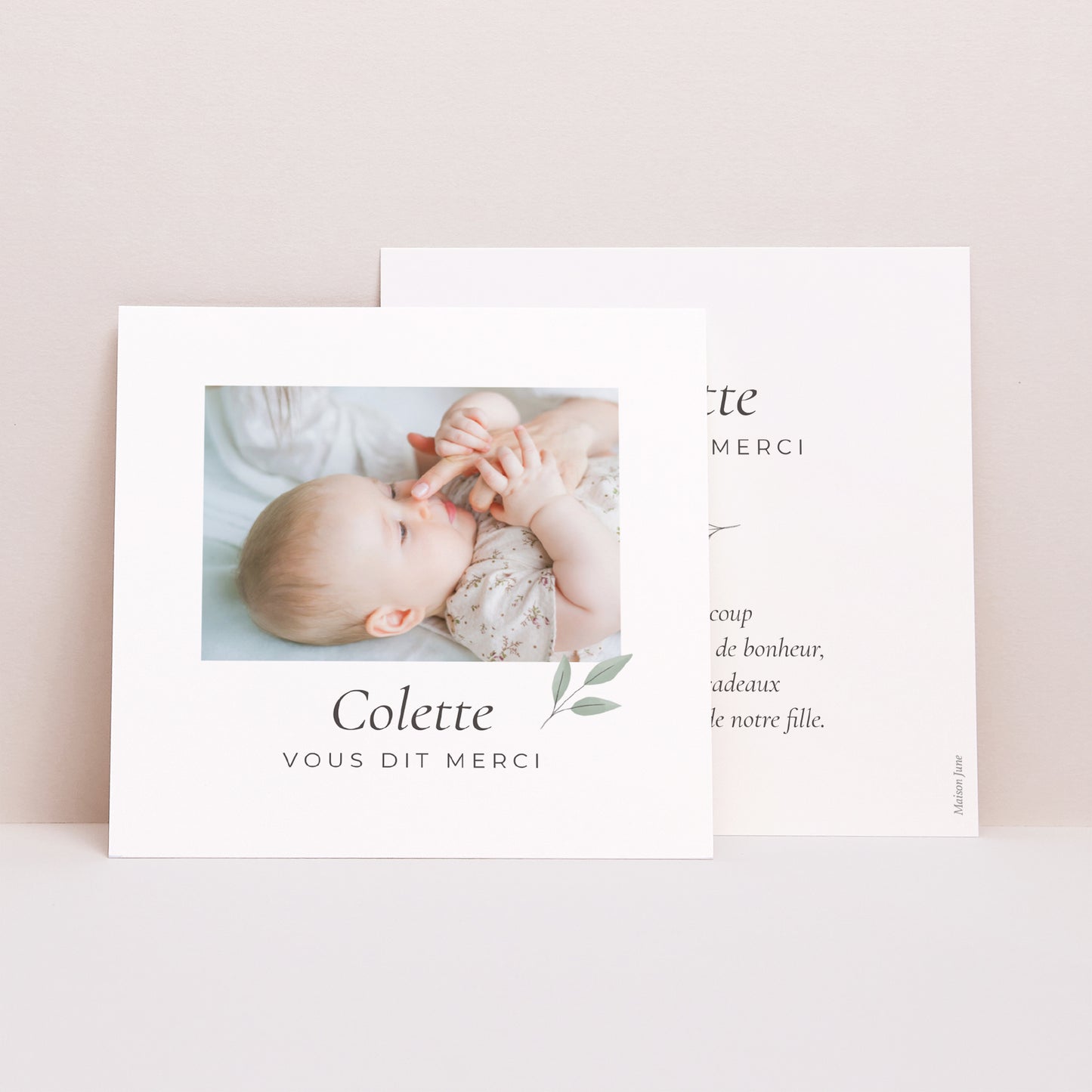 Remerciements Naissance Carré Douceur d'Aquarelle photo N° 1