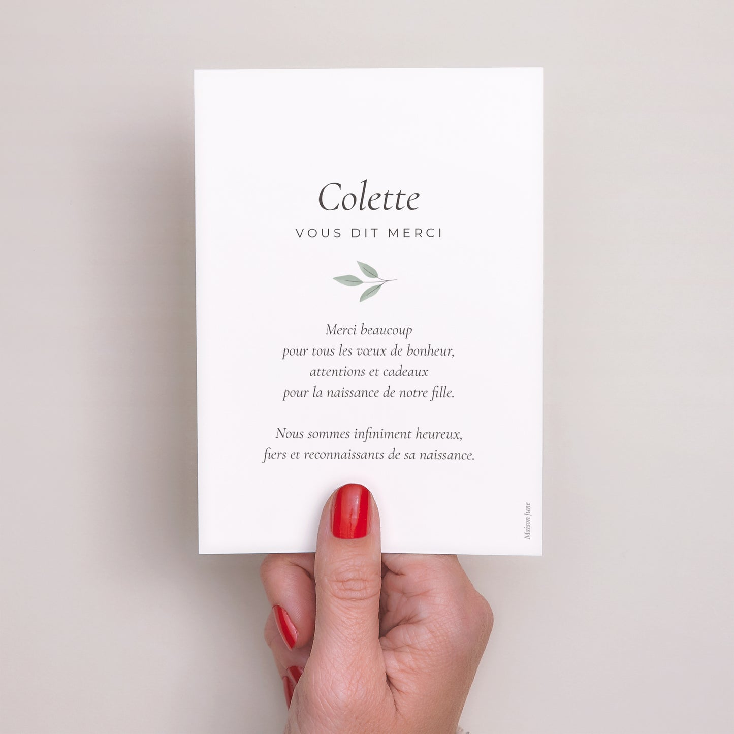 Remerciements Naissance Portrait Douceur d'Aquarelle photo N° 3