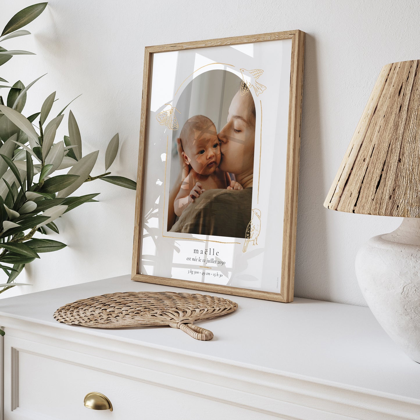 Affiche Naissance Portrait Printemps Doré photo N° 5