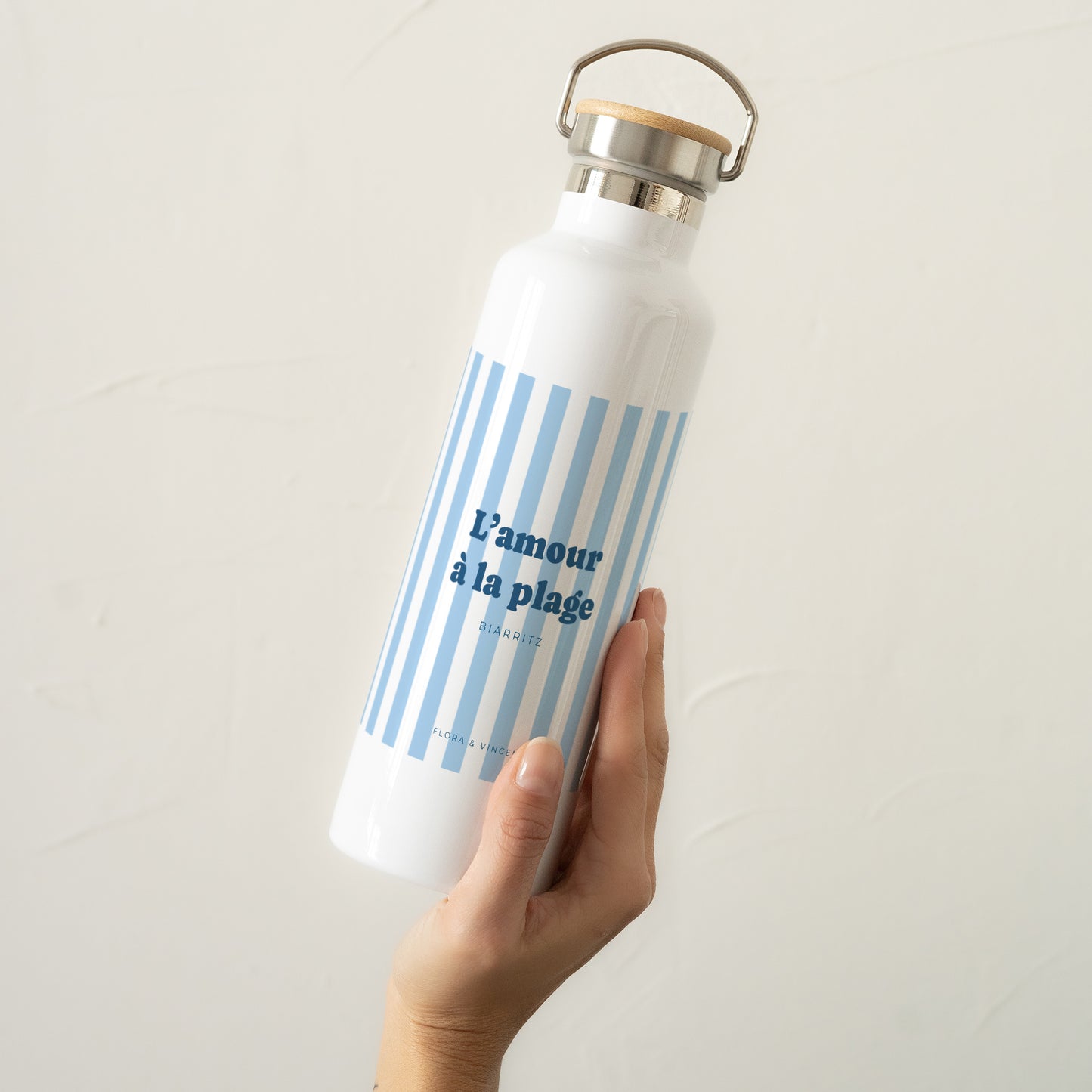 Gourde Objets 75 cl L'amour à la plage bleu photo N° 2