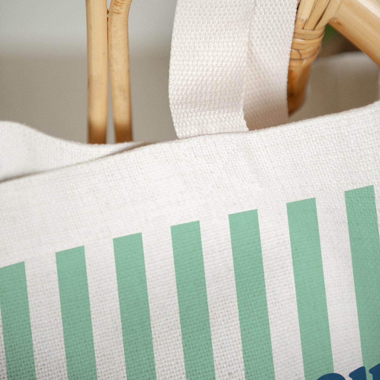 Tote bag Objets Anse en toile L'amour à la plage vert photo N° 3