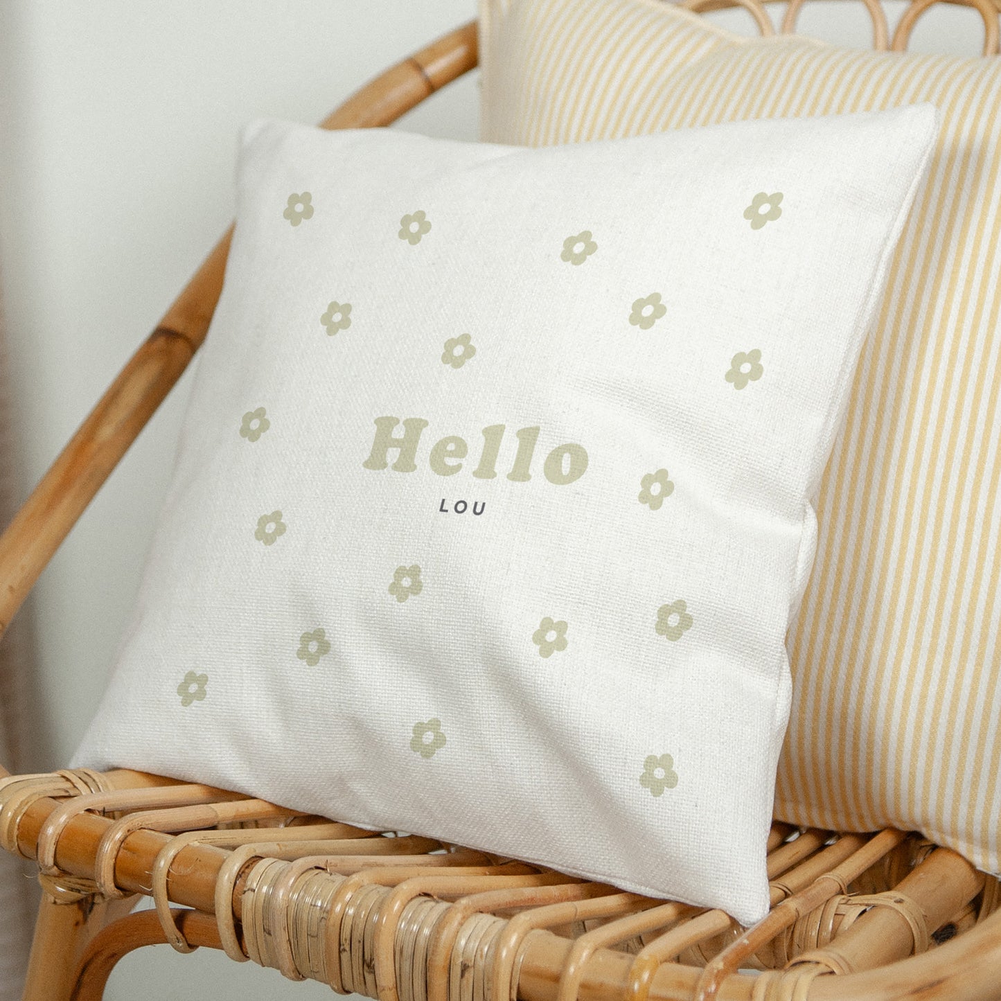 Coussin Objets Beige naturel Motif fleur photo N° 1