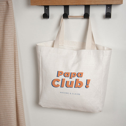 Tote bag Objets Anse en toile PAPA CLUB photo