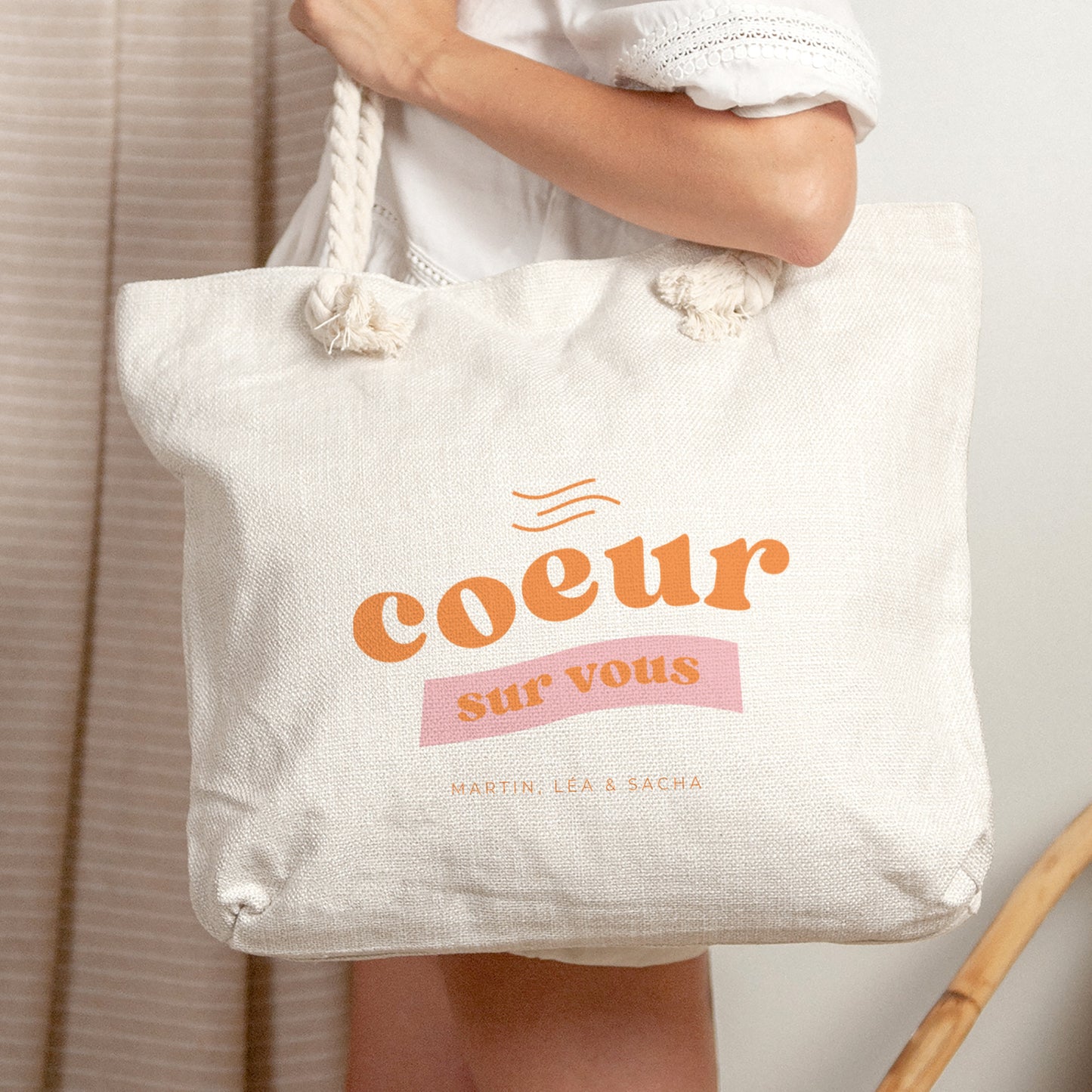 Sac cabas Objets Anse en corde Cœur sur vous photo N° 2
