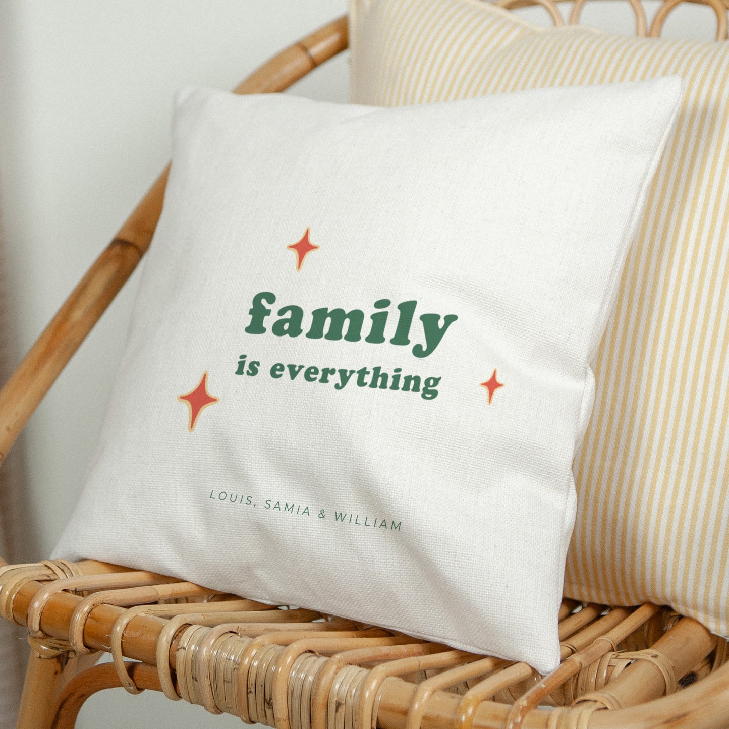 Coussin Objets Beige naturel Family is everything photo N° 1