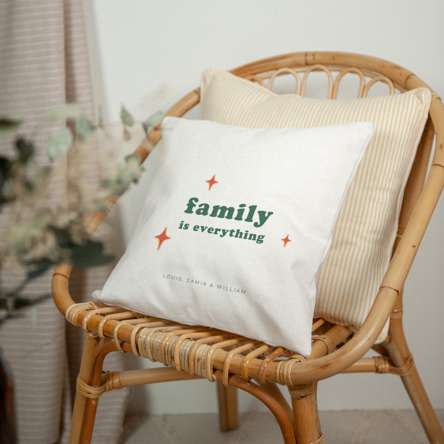 Coussin Objets Beige naturel Family is everything photo N° 2