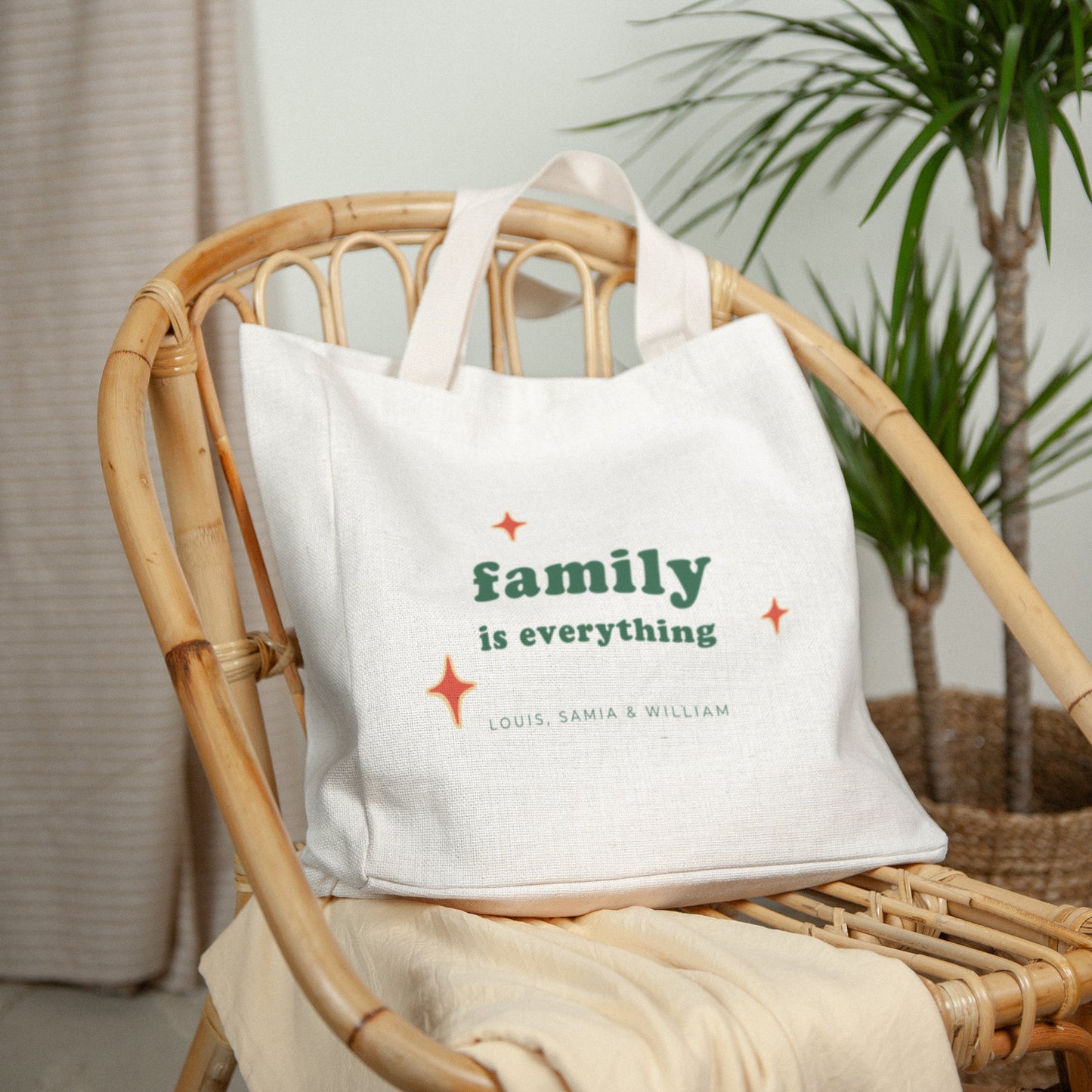 Tote bag Objets Anse en toile Family is everything photo N° 2