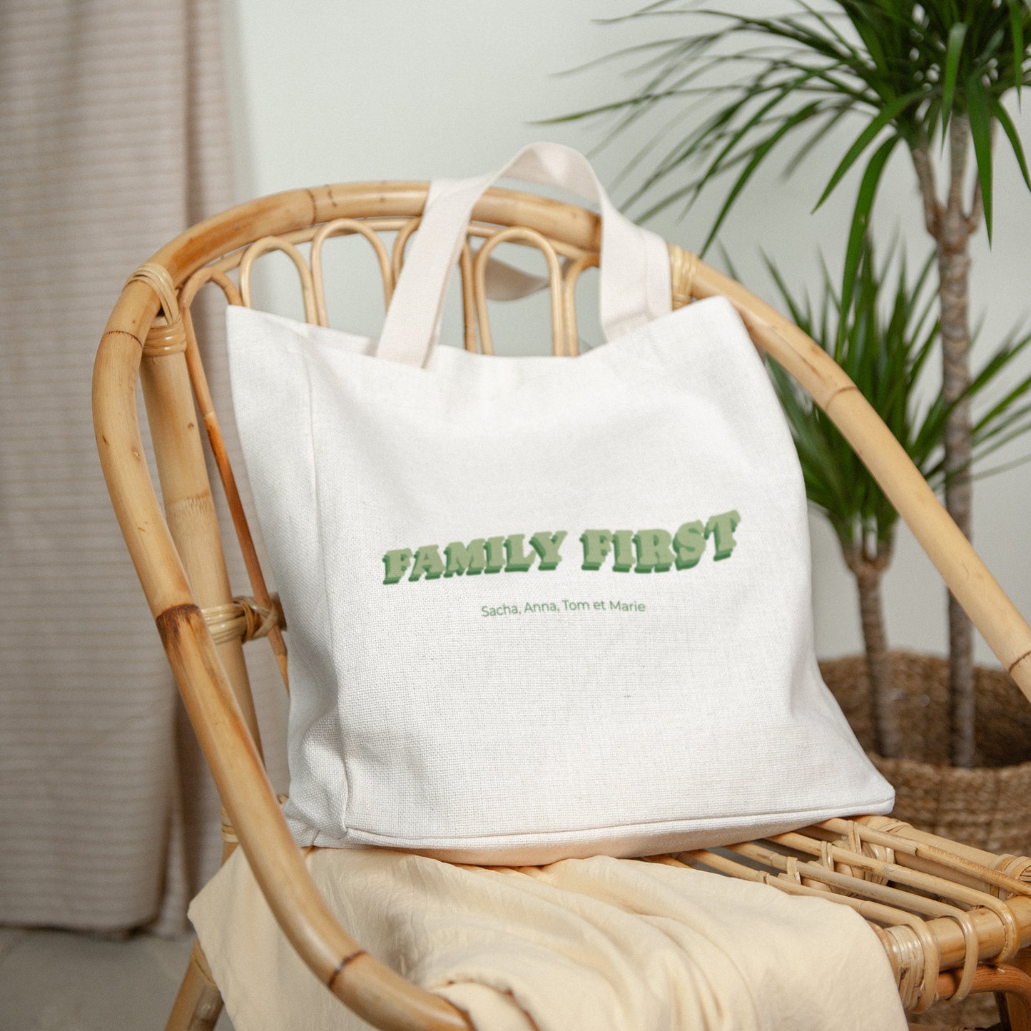 Tote bag Objets Anse en toile Family first photo N° 2