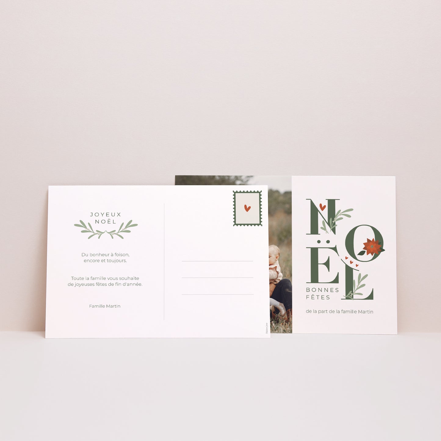 Carte de voeux Fin d'année Paysage Lettres de Noël photo N° 2