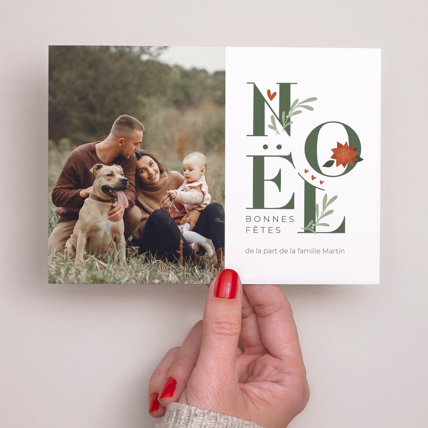 Carte de voeux Fin d'année Paysage Lettres de Noël photo N° 3