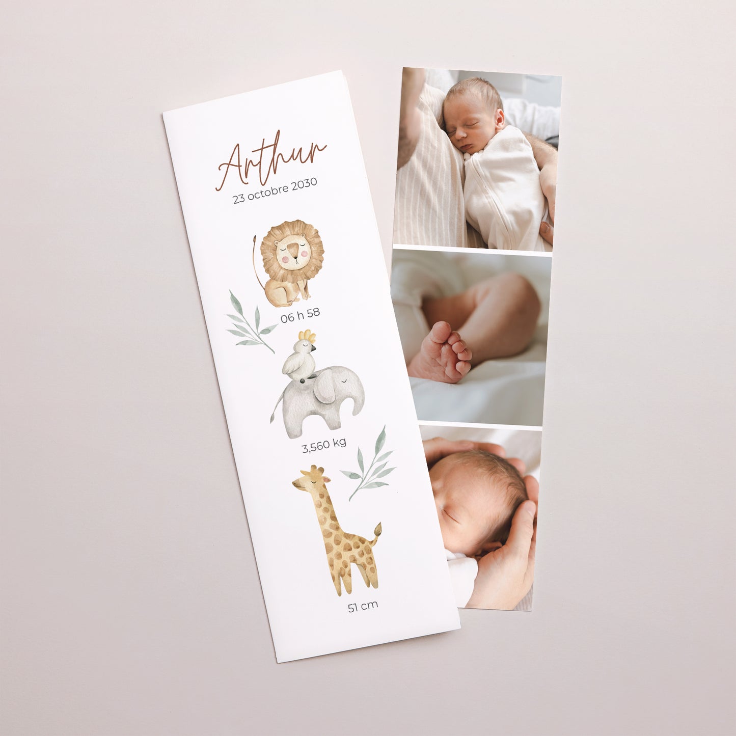 Faire-part Naissance Marque-page photo Jungle Happiness photo N° 1
