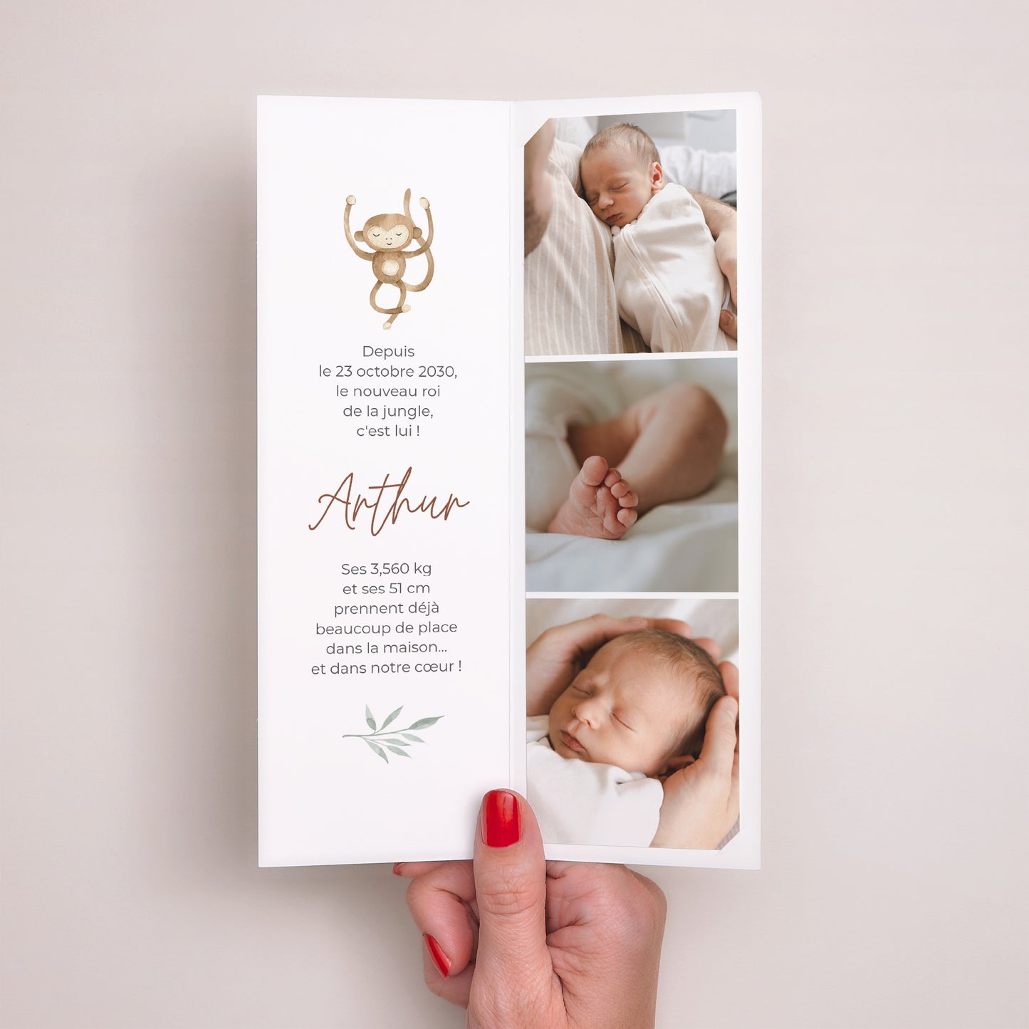 Faire-part Naissance Marque-page photo Jungle Happiness photo N° 2
