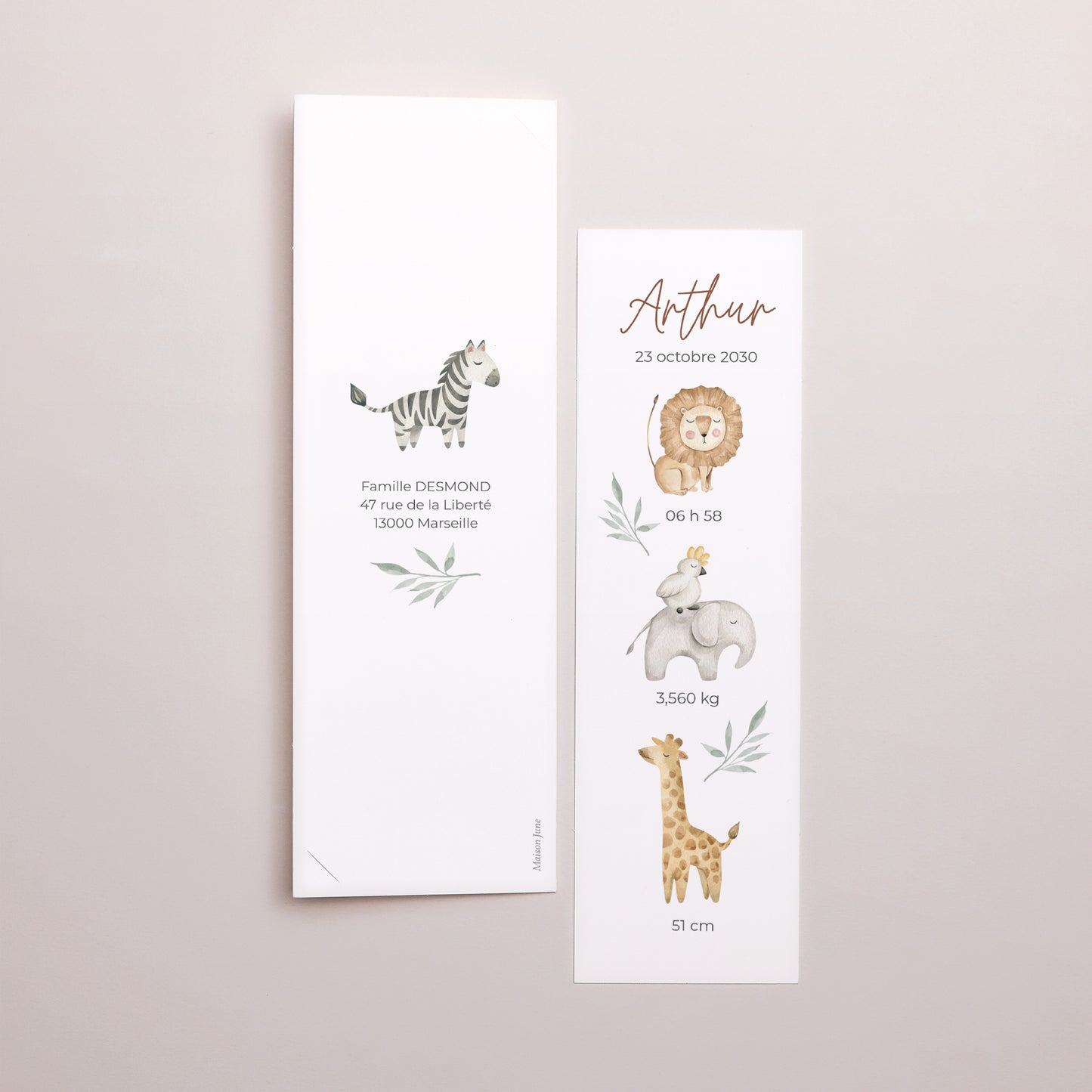 Faire-part Naissance Marque-page photo Jungle Happiness photo N° 3