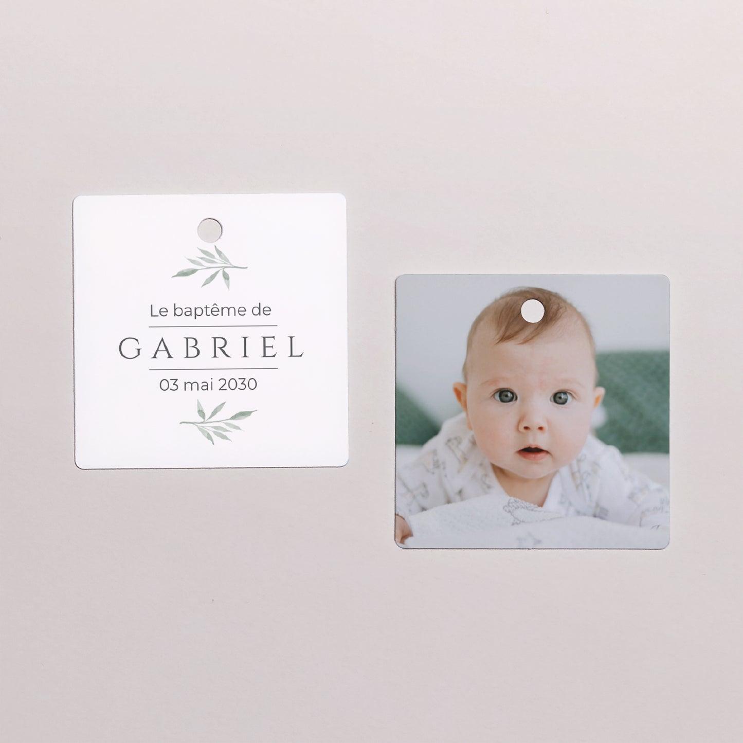 Etiquette perforée Naissance Carrée Petite Pousse photo N° 1