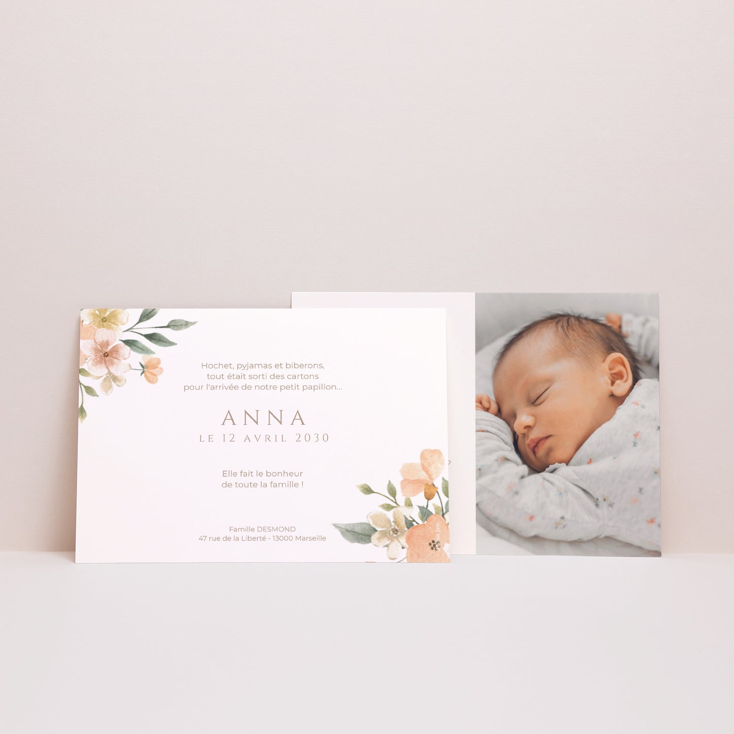Faire-part Naissance Paysage Douceur Florale photo N° 2