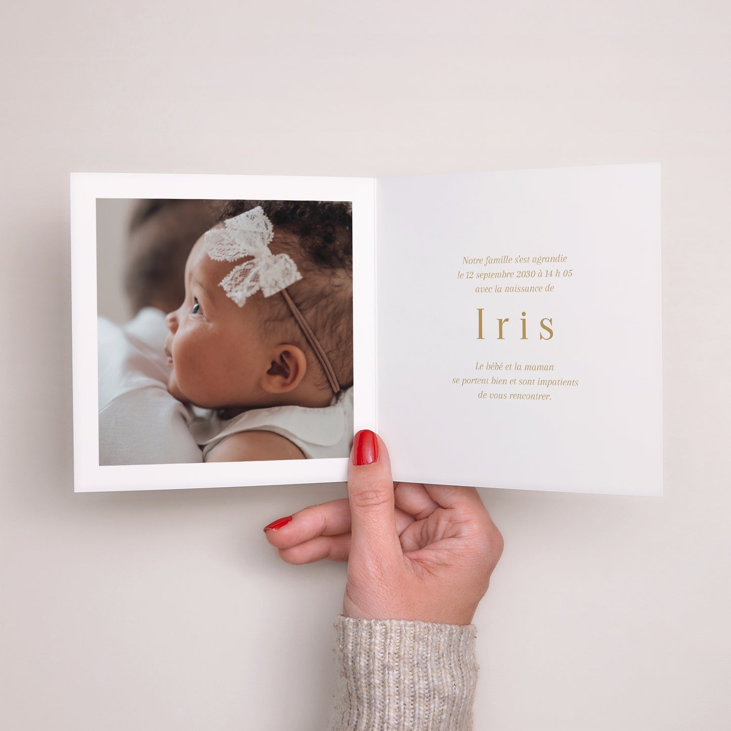 Faire-part Naissance Carré double volet Washi Liberty photo N° 2