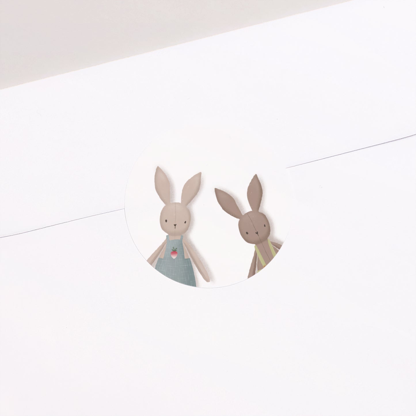 Sticker Naissance Rond Llittle Bunnies photo N° 1