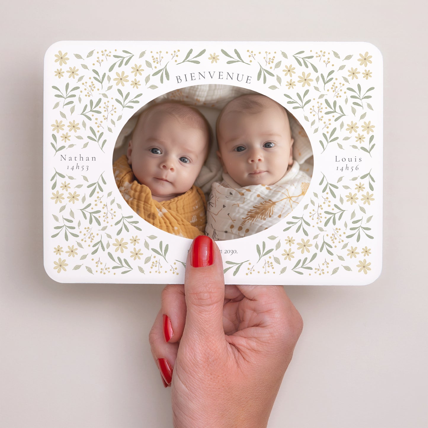Faire-part Naissance Paysage, bords arrondis Liberty Twins photo N° 3