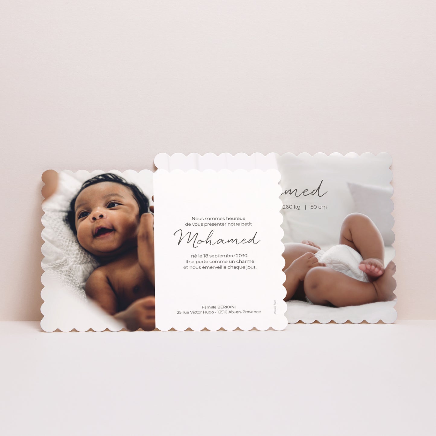 Faire-part Naissance Paysage, bords biscuit Photo Biscuit photo N° 2