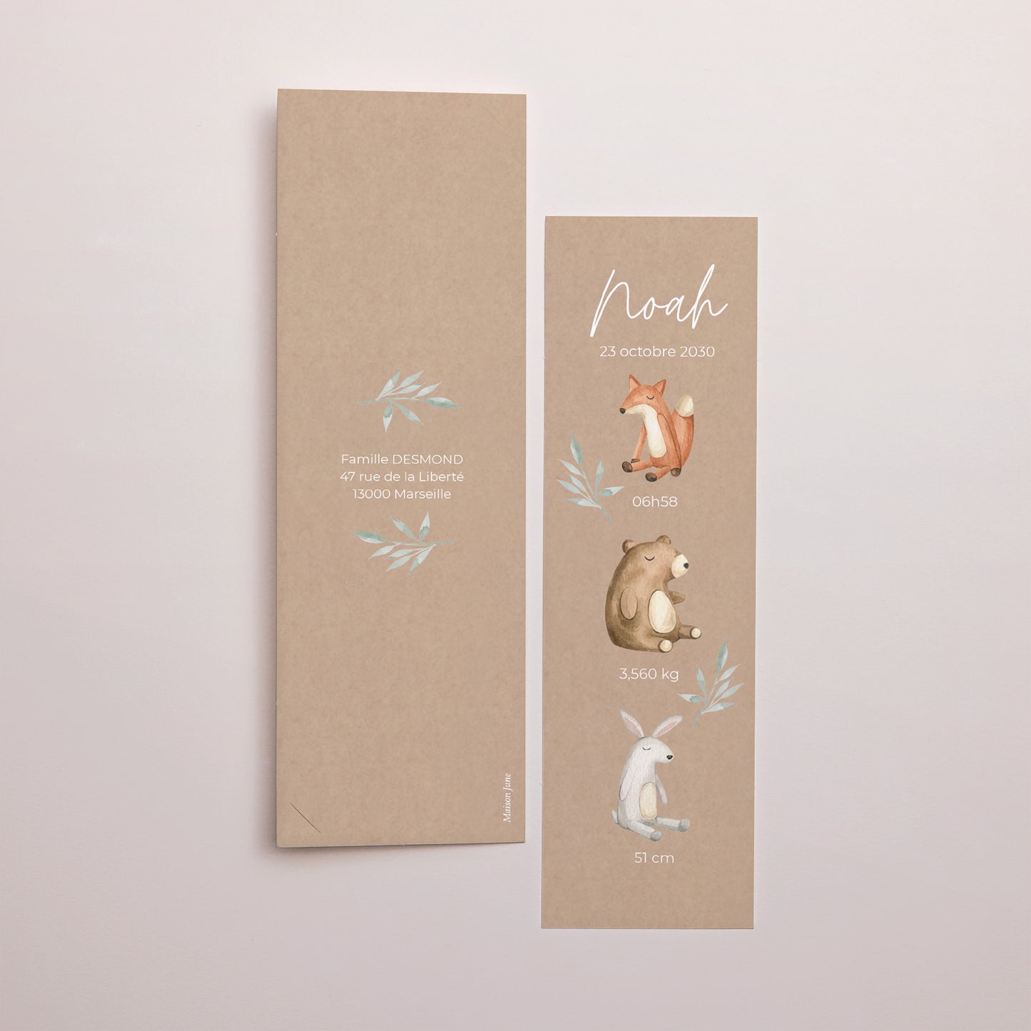 Faire-part Naissance Marque-page photo Dans la forêt lointaine photo N° 3