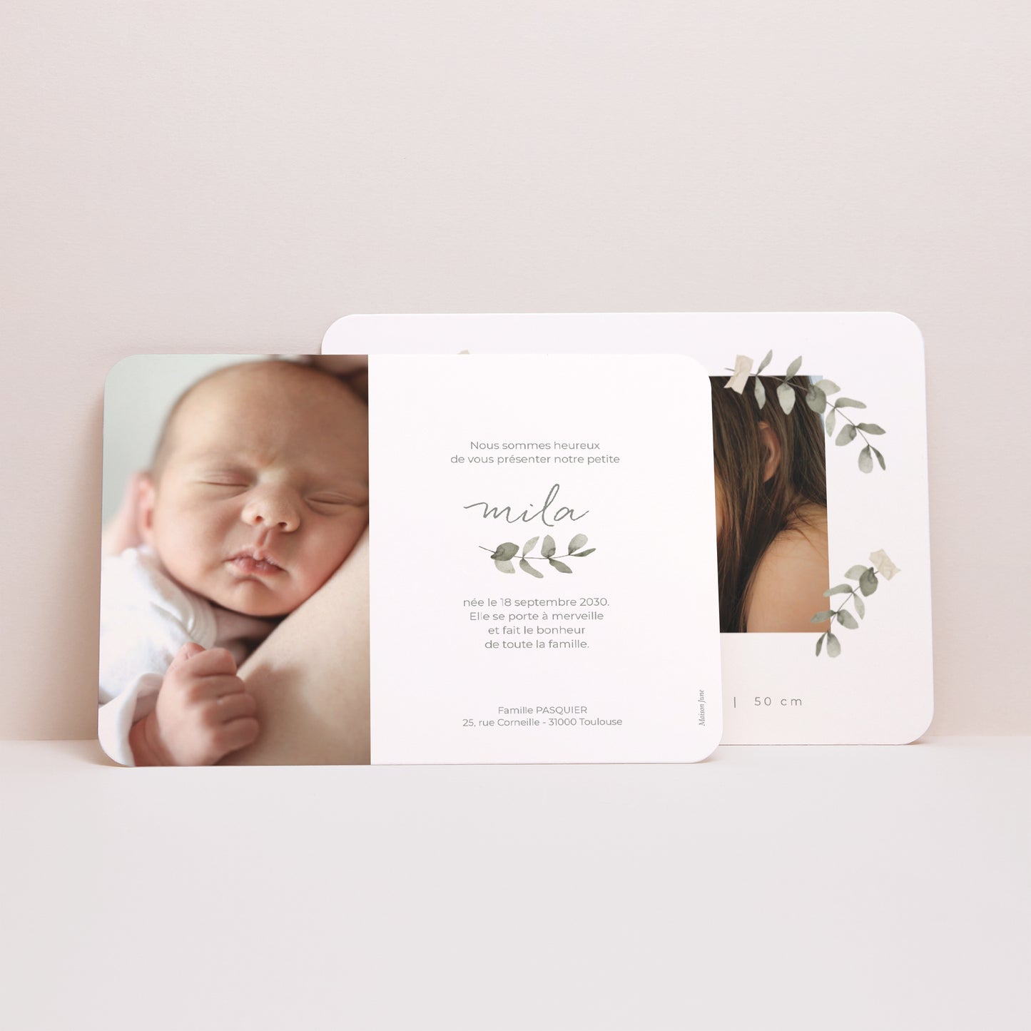 Faire-part Naissance Paysage, bords arrondis Le secret du Bonheur photo N° 3