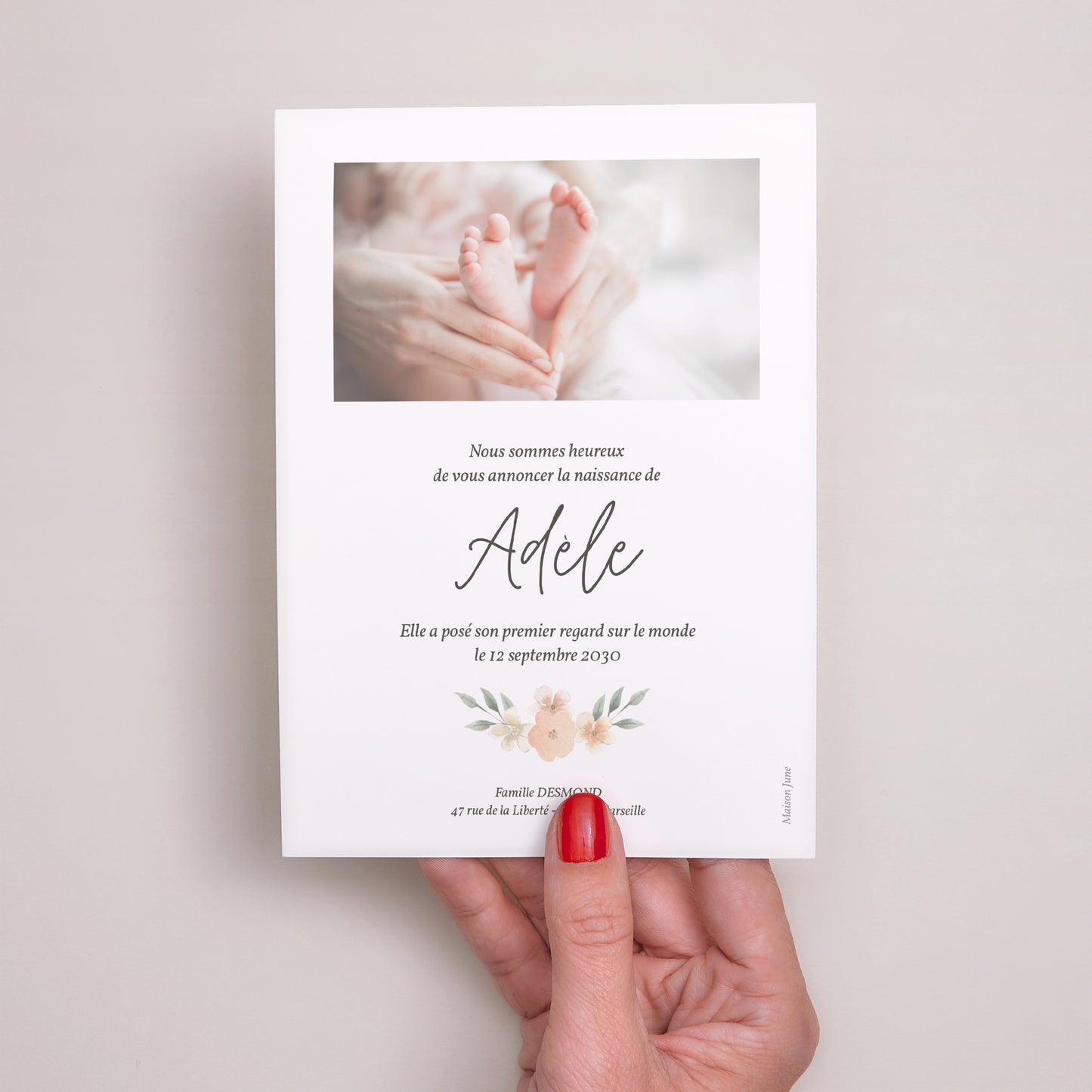 Faire-part Naissance Portrait Ancolie photo N° 3