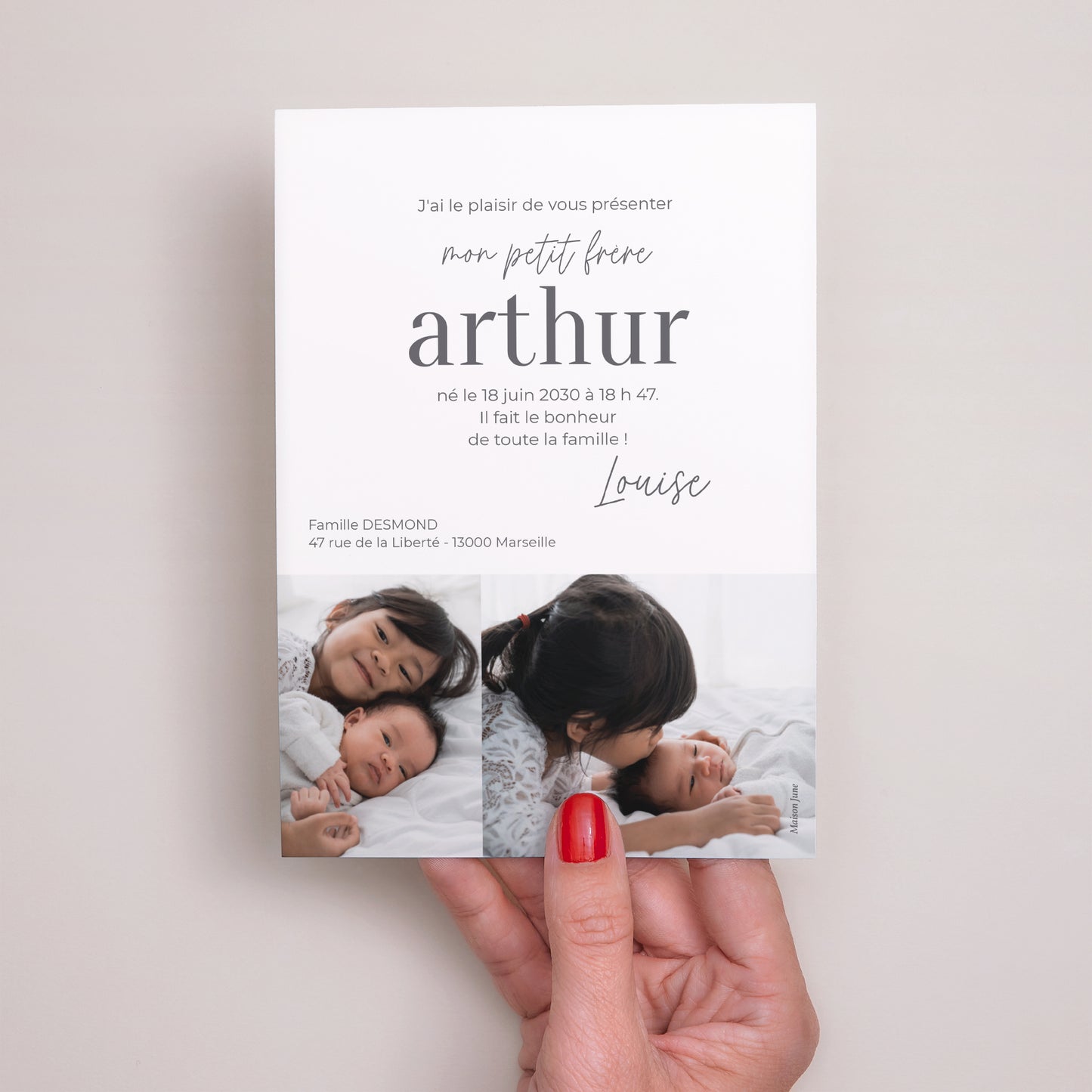 Faire-part Naissance Portrait Jolies icônes photo N° 3