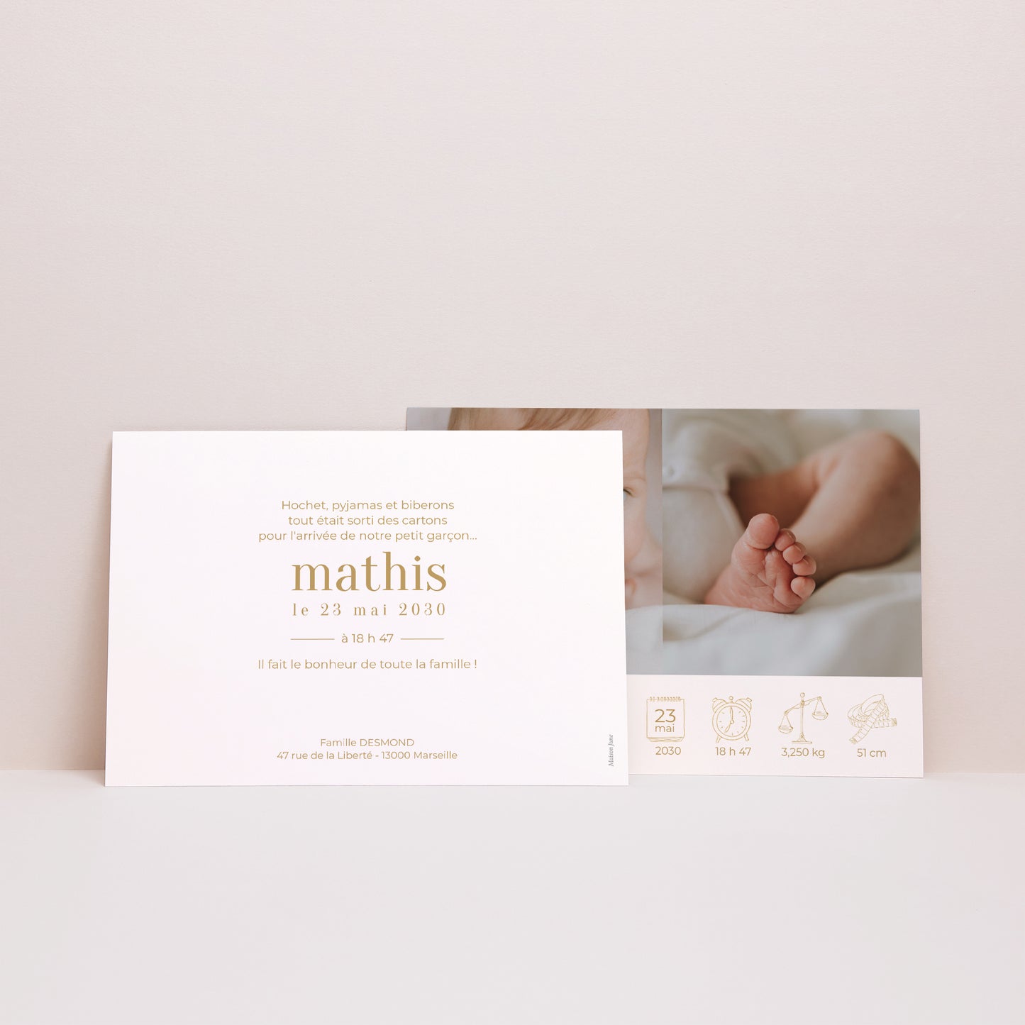 Faire-part Naissance Paysage Basique icônes photo N° 3