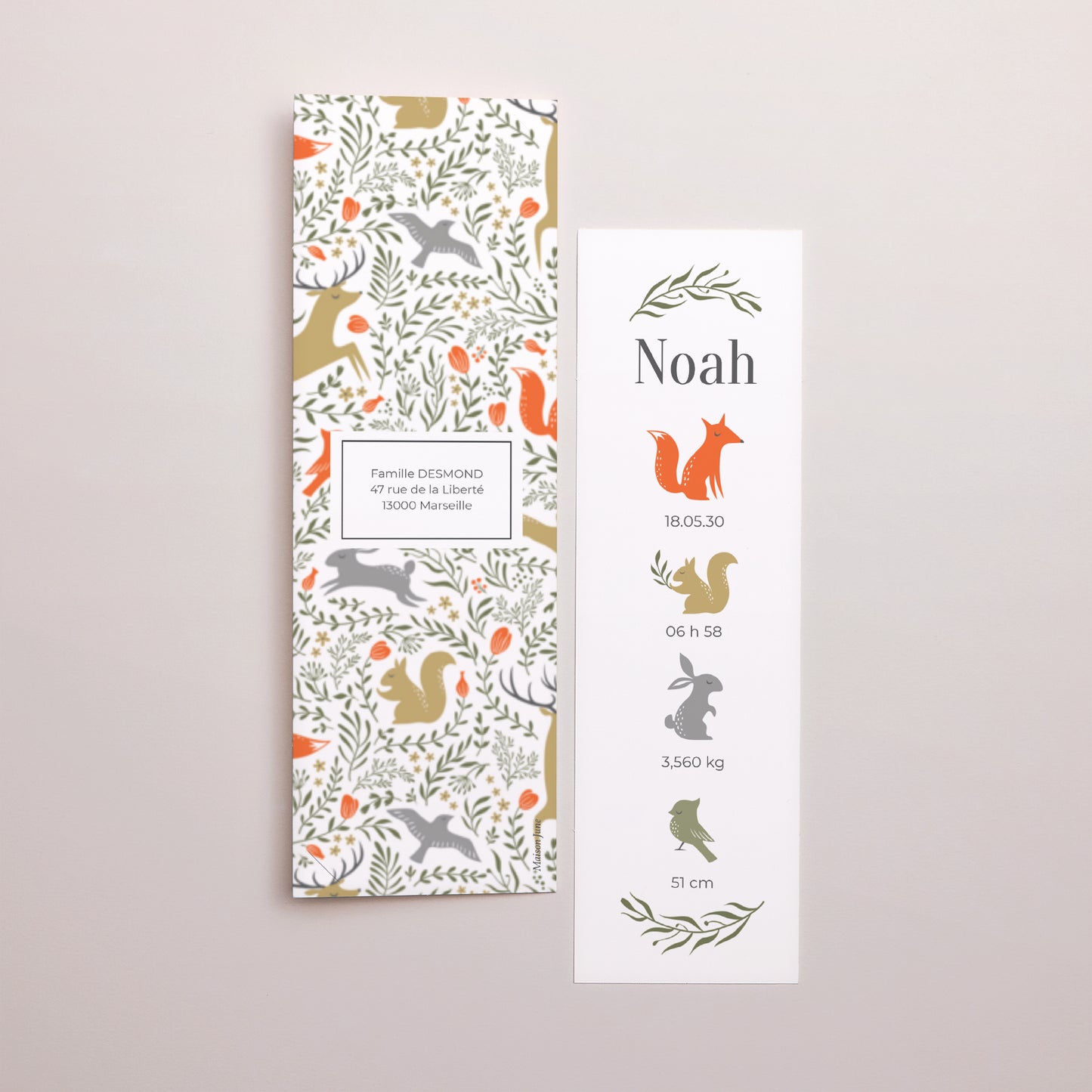 Faire-part Naissance Marque-page photo Promenons-nous dans les bois II photo N° 3