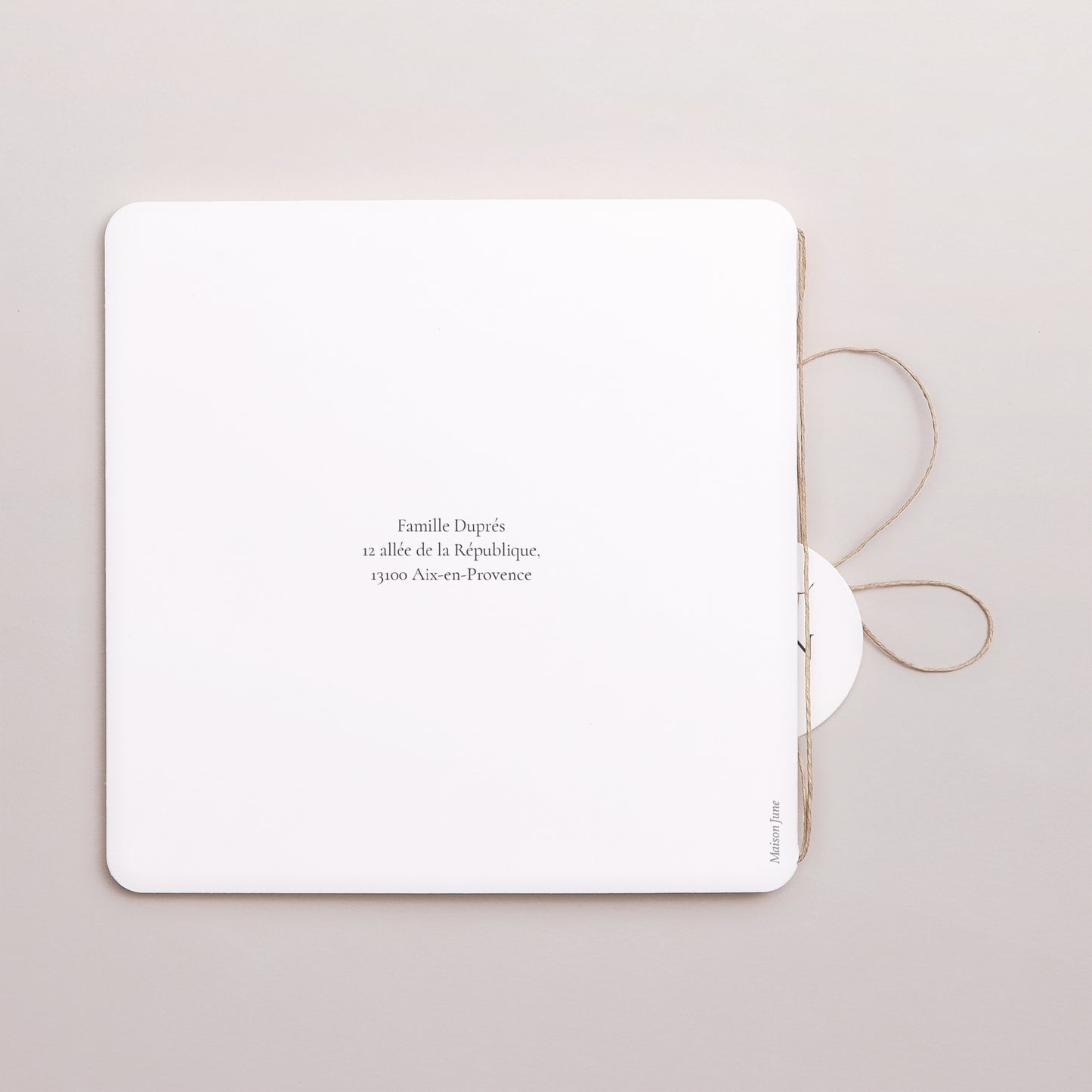 Faire-part Naissance Carré double volet, coins arrondis, étiquette ronde Les inséparables photo N° 3