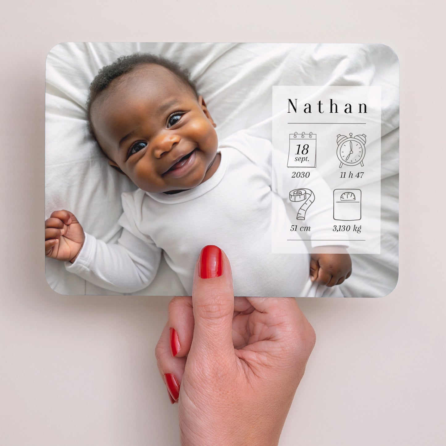 Faire-part Naissance Paysage, bords arrondis Petits Pictos II photo N° 3