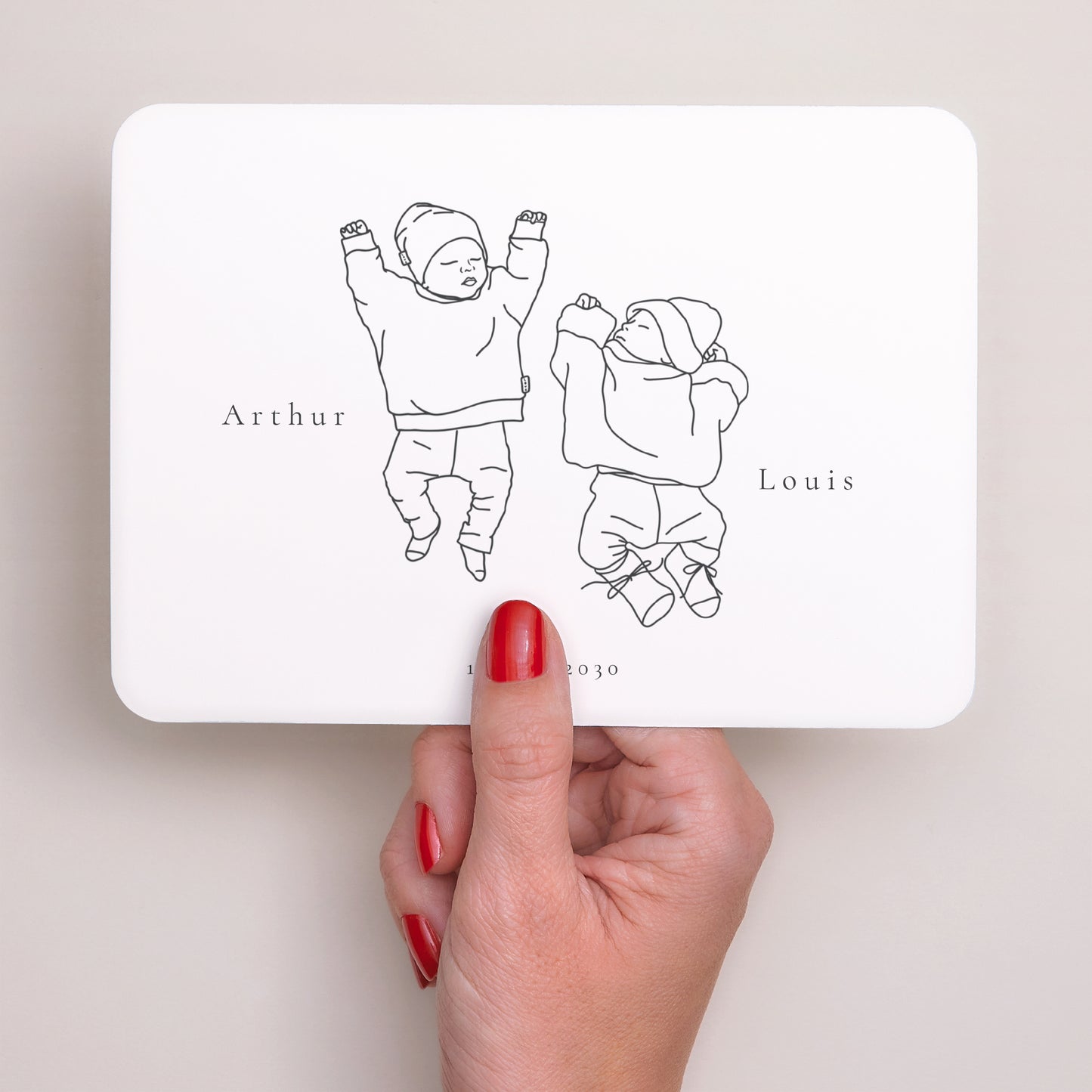 Faire-part Naissance Paysage, bords arrondis les inséparables III photo N° 3