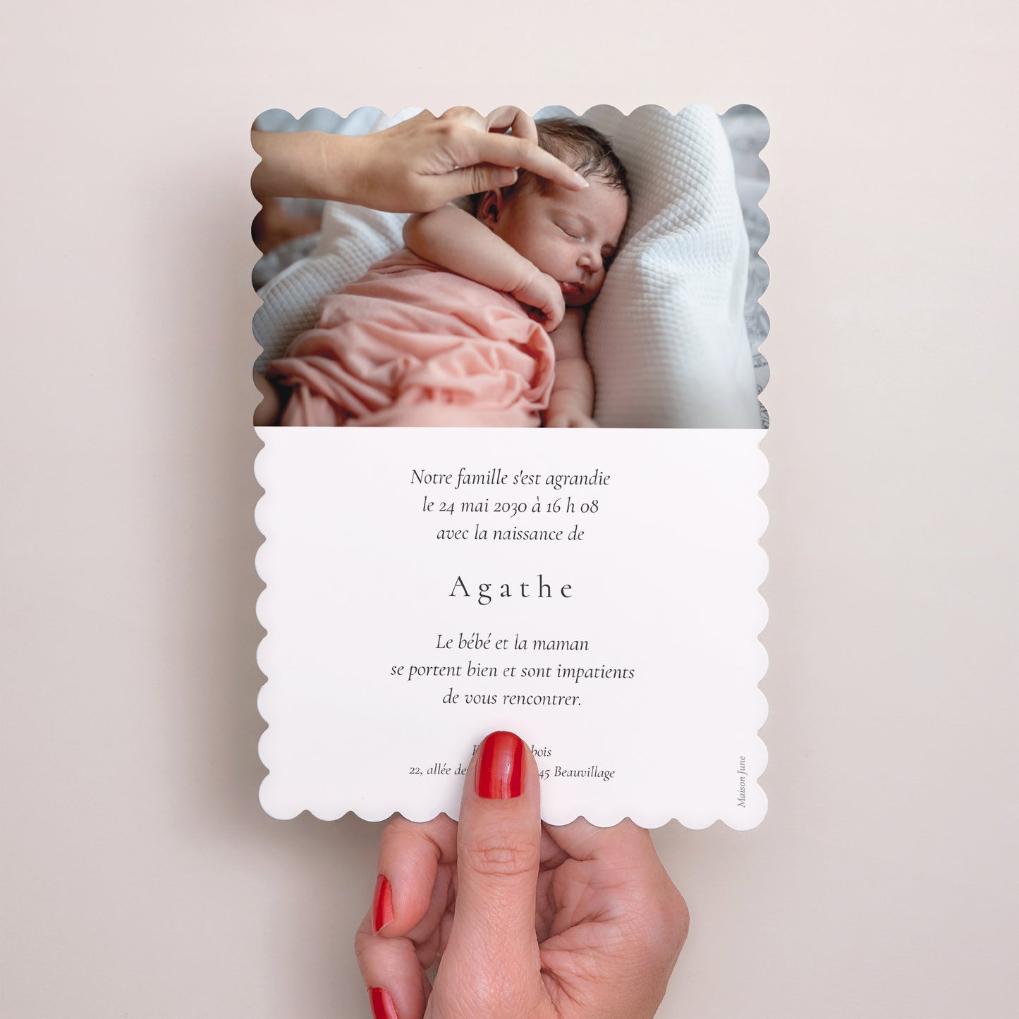 Faire-part Naissance Portrait, bords biscuit La forêt enchantée photo N° 3