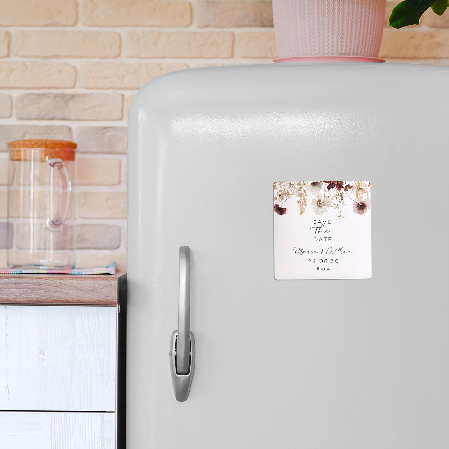 Save the date Mariage Lot de 9, magnétique Fleurs séchées des prés photo N° 4