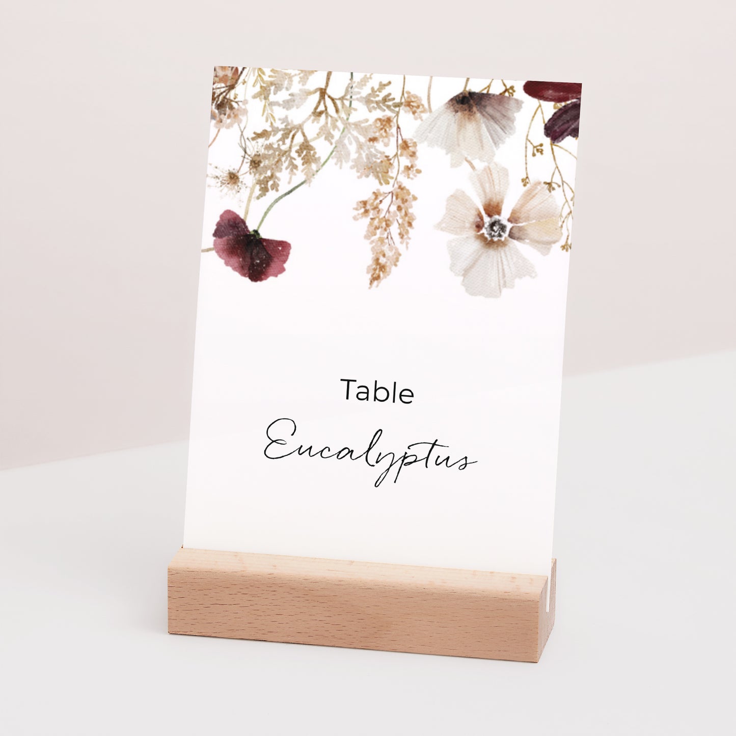 Marque table Mariage Rectangle Fleurs séchées des prés photo N° 3