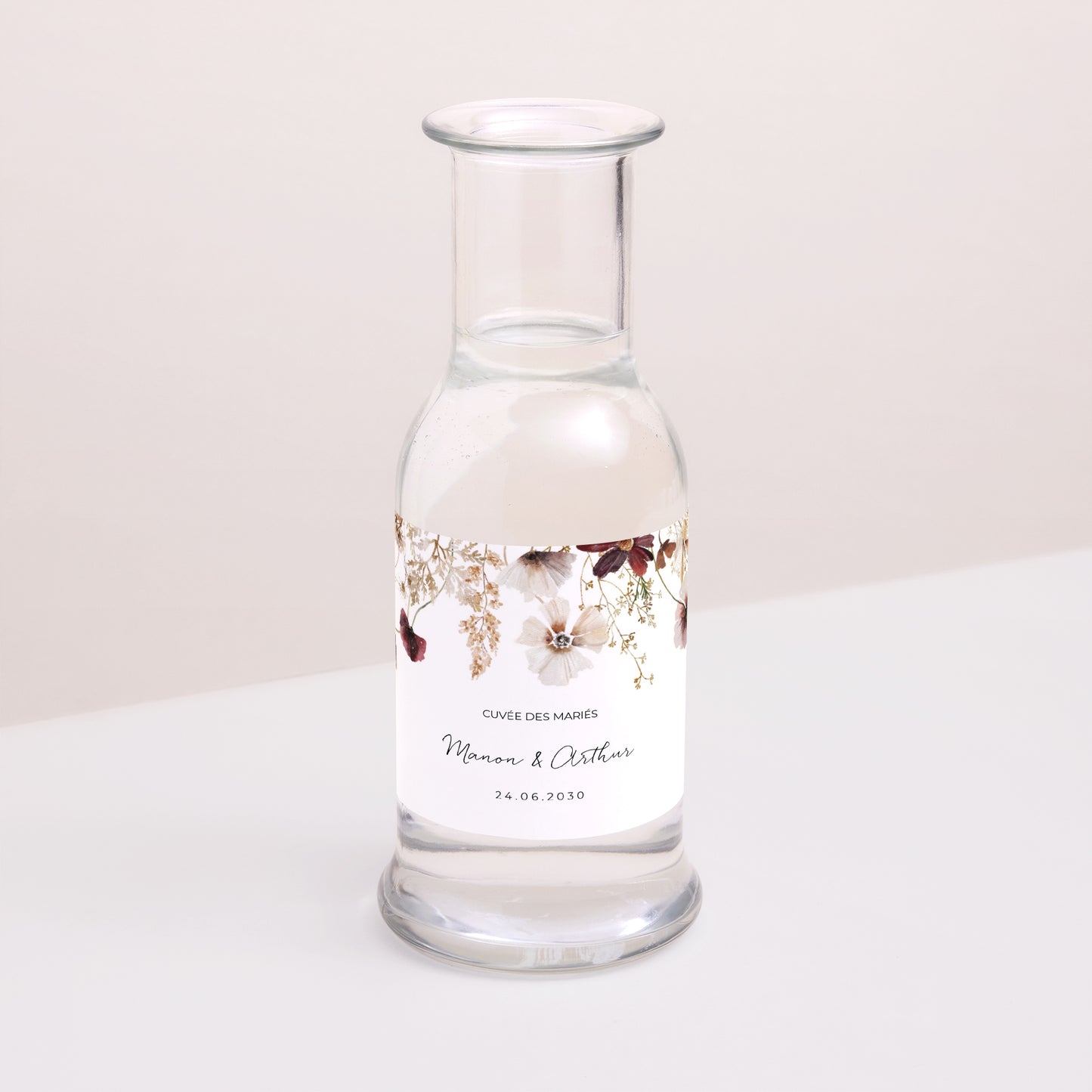 Etiquette bouteille Mariage Paysage Fleurs séchées des prés photo N° 2