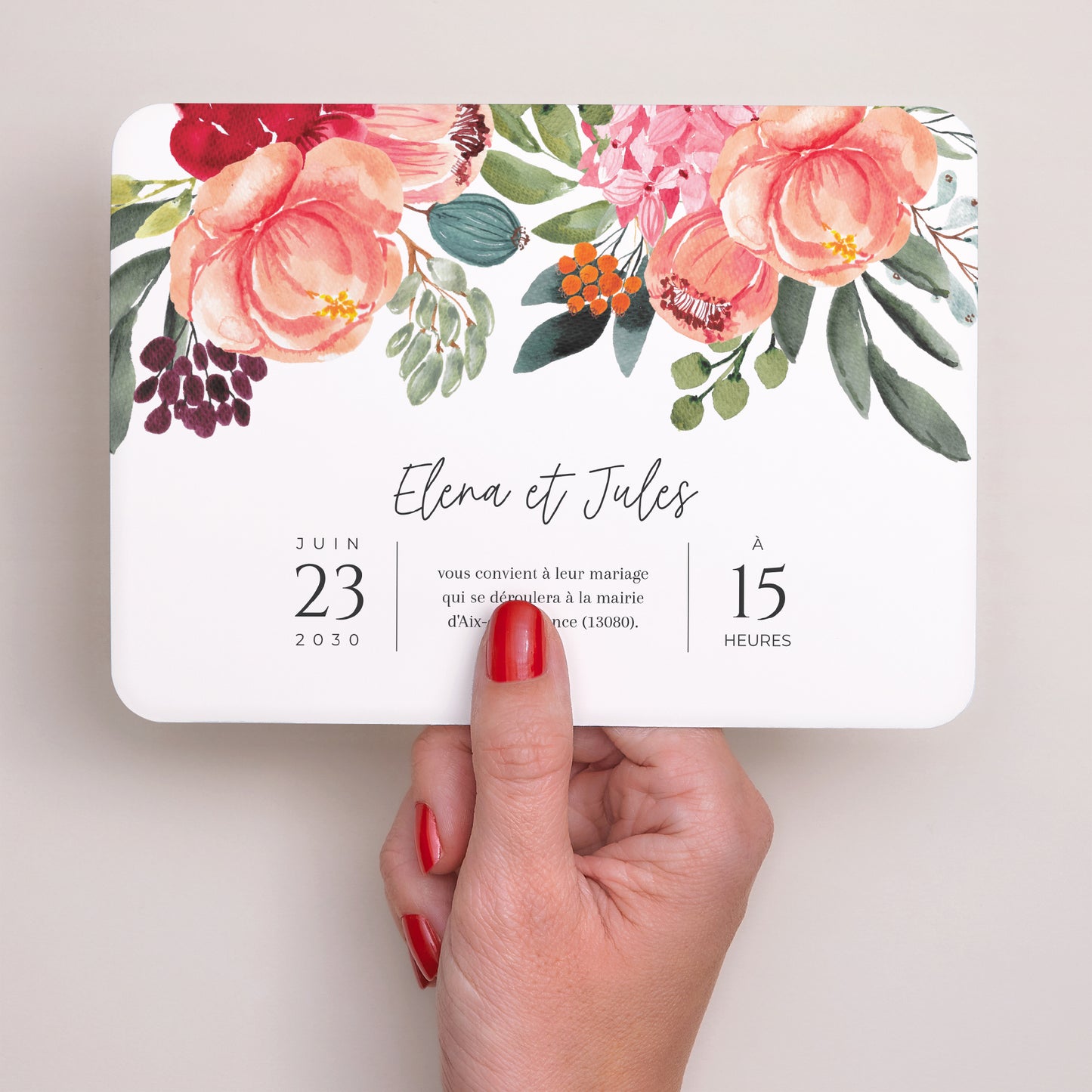 Faire-part Mariage Paysage, bords arrondis Pop's Flowers photo N° 3