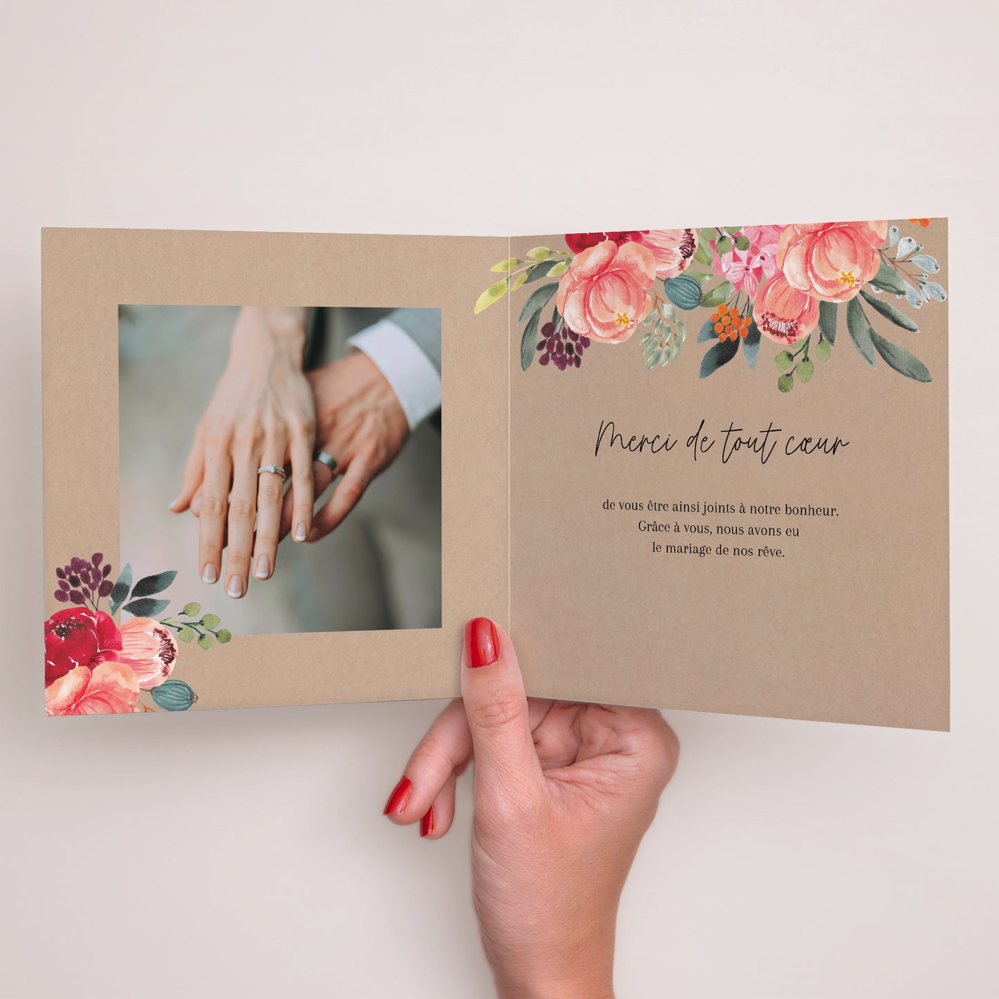 Remerciements Mariage Carré double volet Pop's Flowers photo N° 2