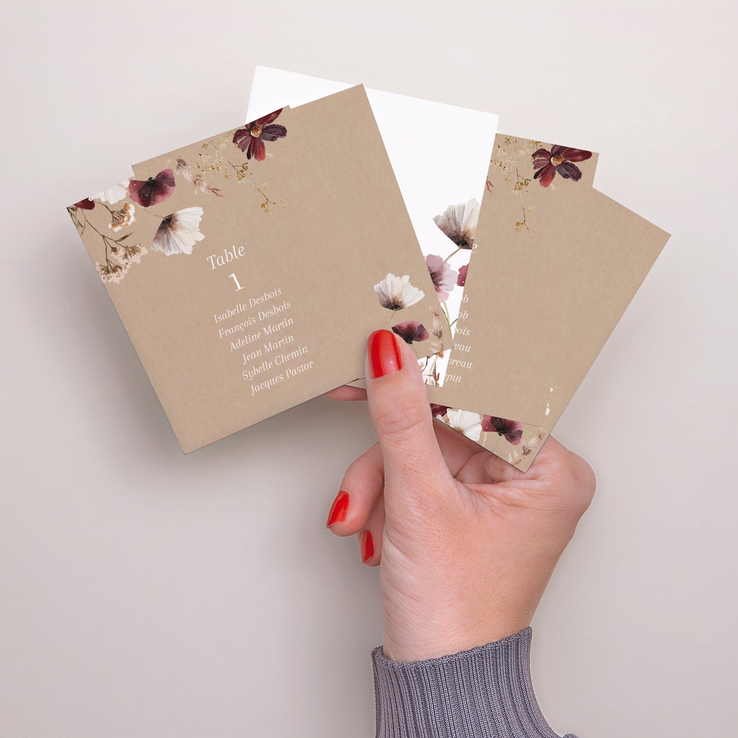 Plan de table Mariage Lot de 12 Fleurs séchées des prés II photo N° 3