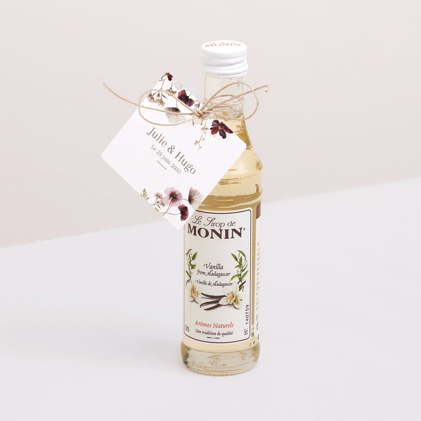 Etiquette perforée Mariage Carrée Fleurs séchées des prés II photo N° 3