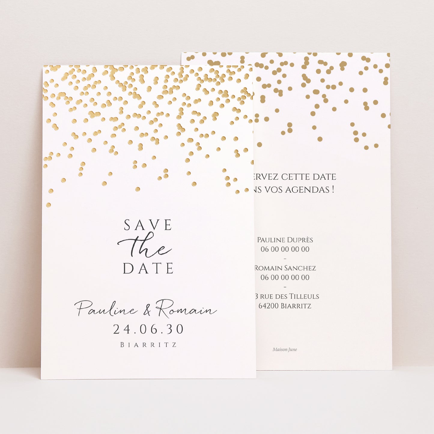 Save the date Mariage Portrait Confettis photo N° 1