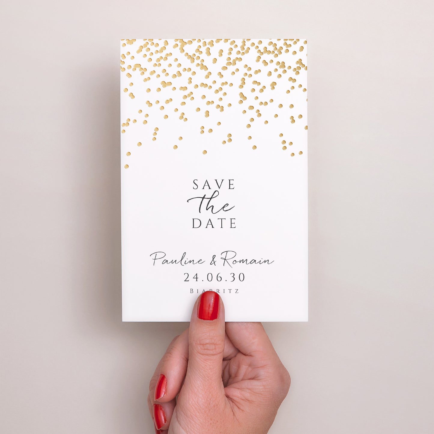 Save the date Mariage Portrait Confettis photo N° 2