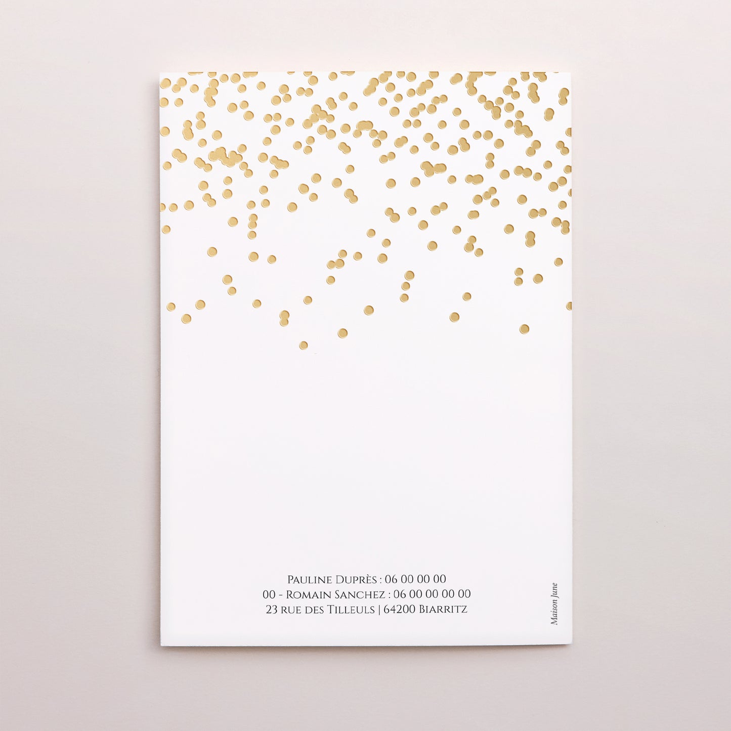 Remerciements Mariage Portrait double volet Confettis photo N° 3