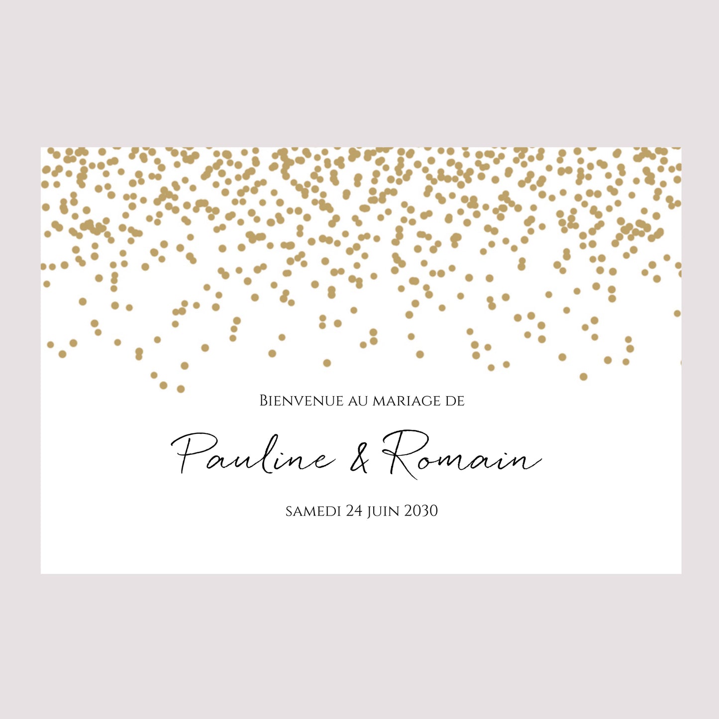 Panneau bienvenue Mariage Paysage 90 x 60 cm Confettis photo N° 2