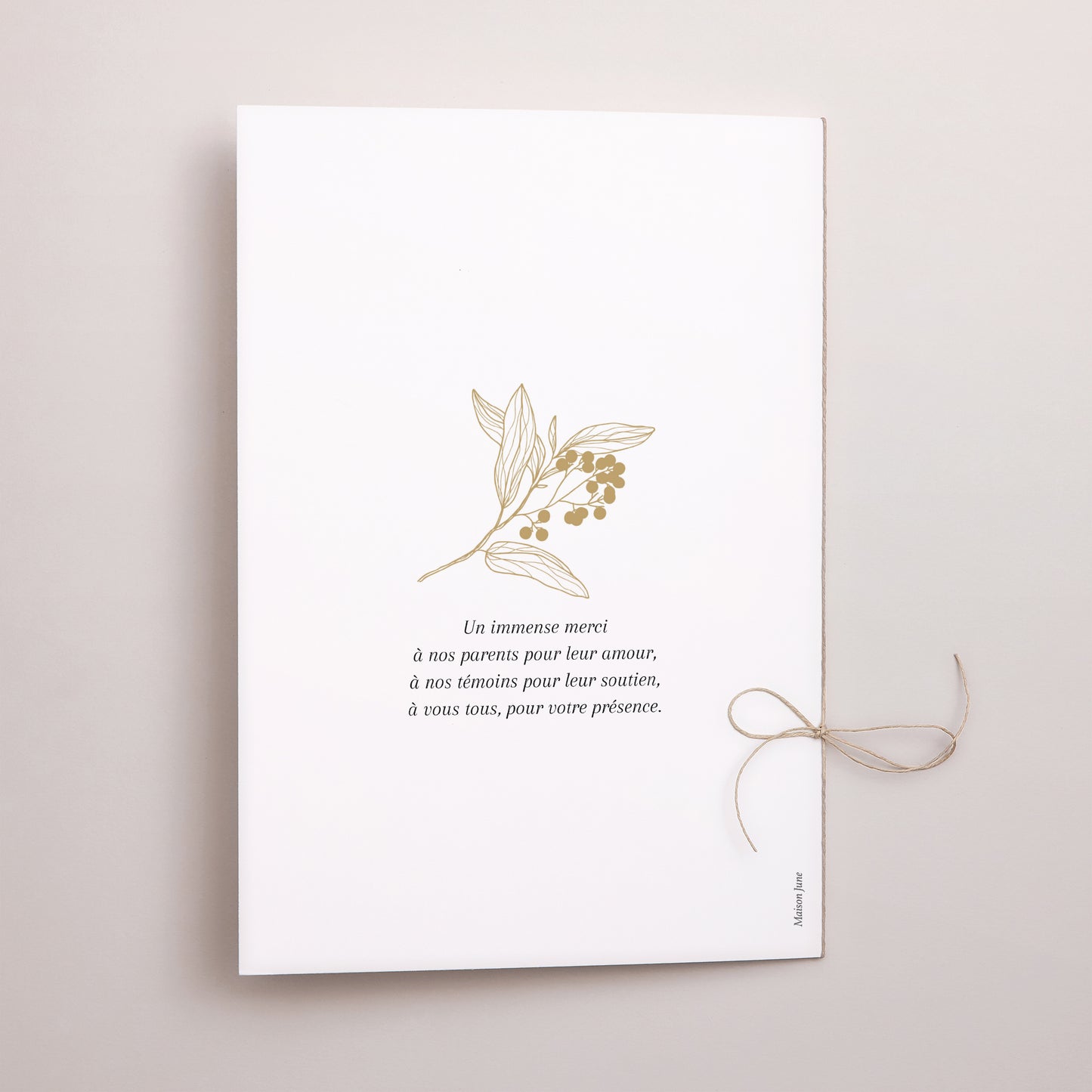 Livret de messe Mariage Double volet Motifs floraux dorés photo N° 3