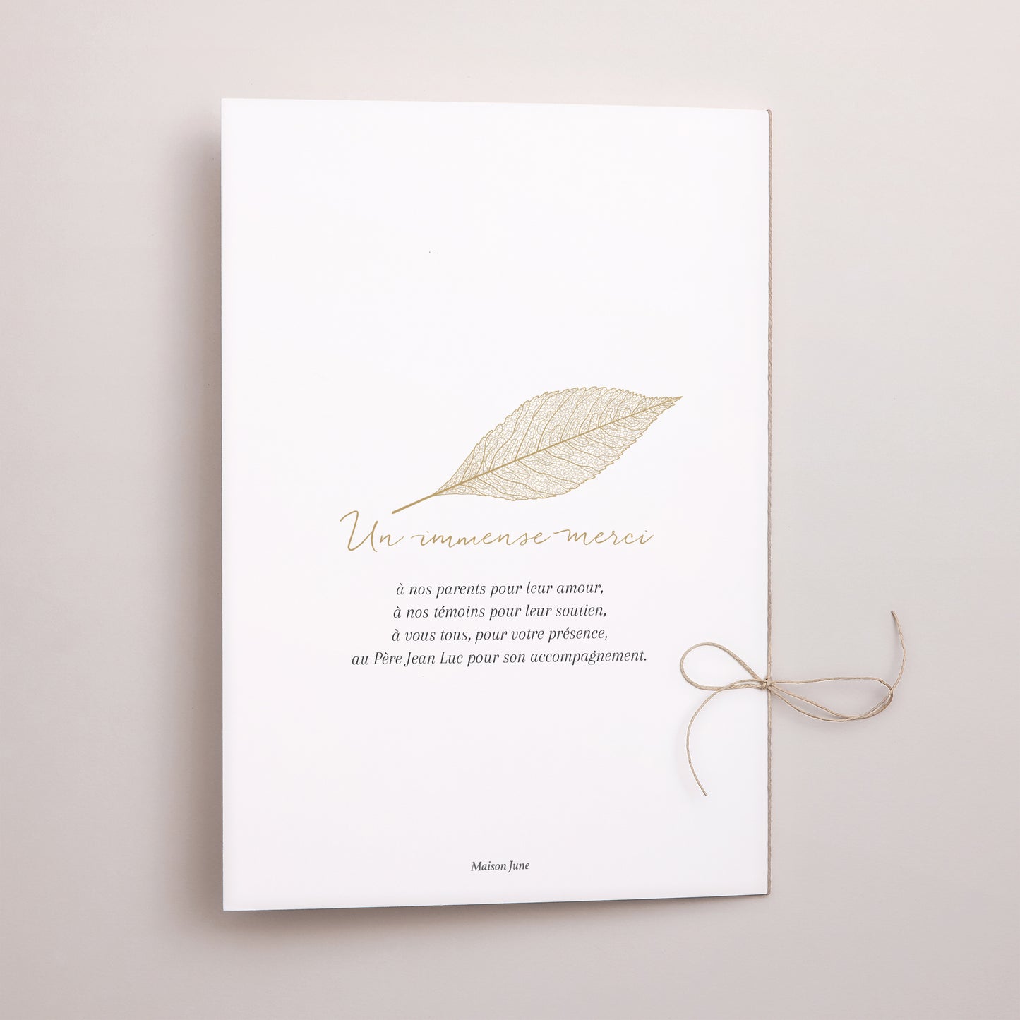 Livret de messe Mariage Double volet Feuilles dorées photo N° 3