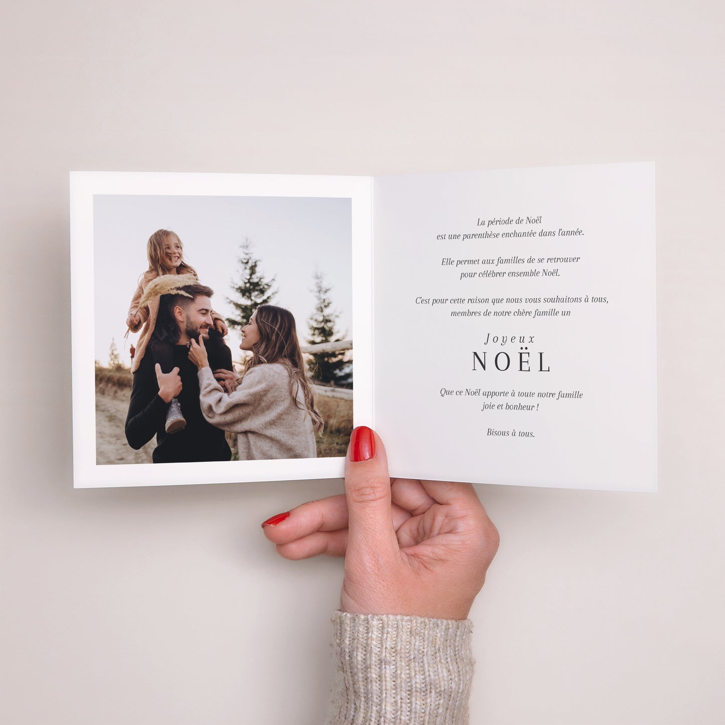 Carte de Noel Fin d'année Carré double volet Multiphotos photo N° 2