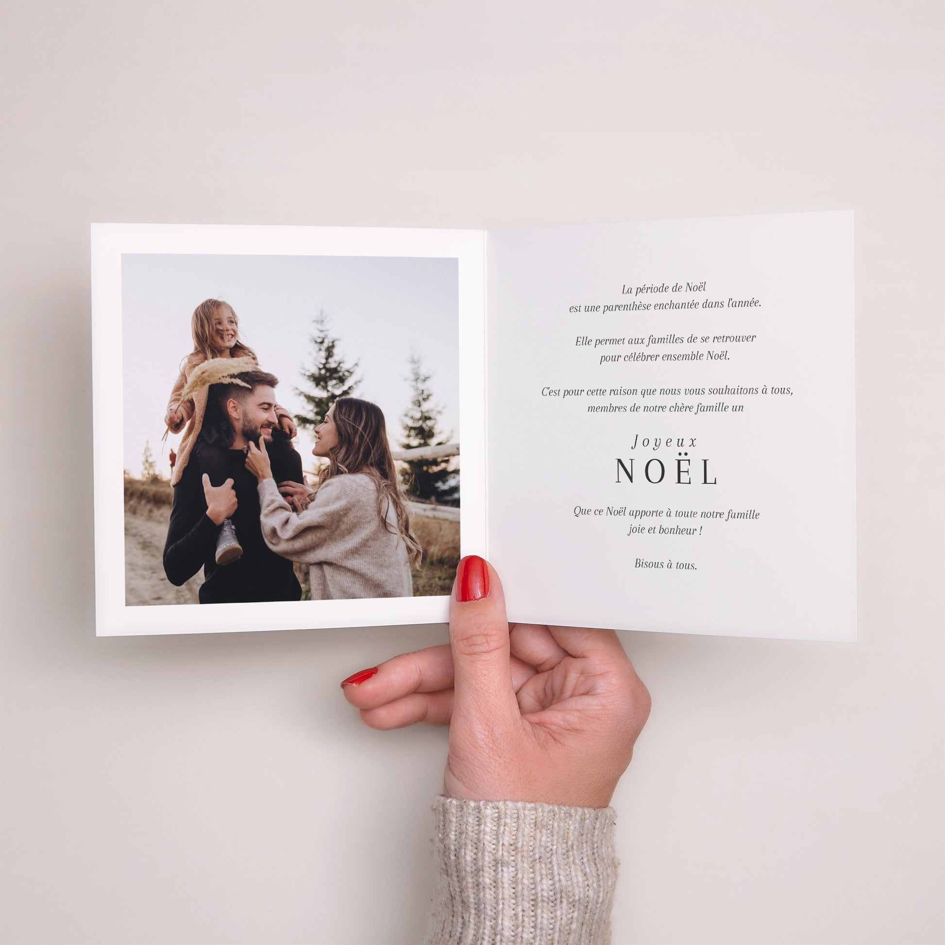 Carte de Noel Fin d'année Carré double volet Multiphotos photo N° 2