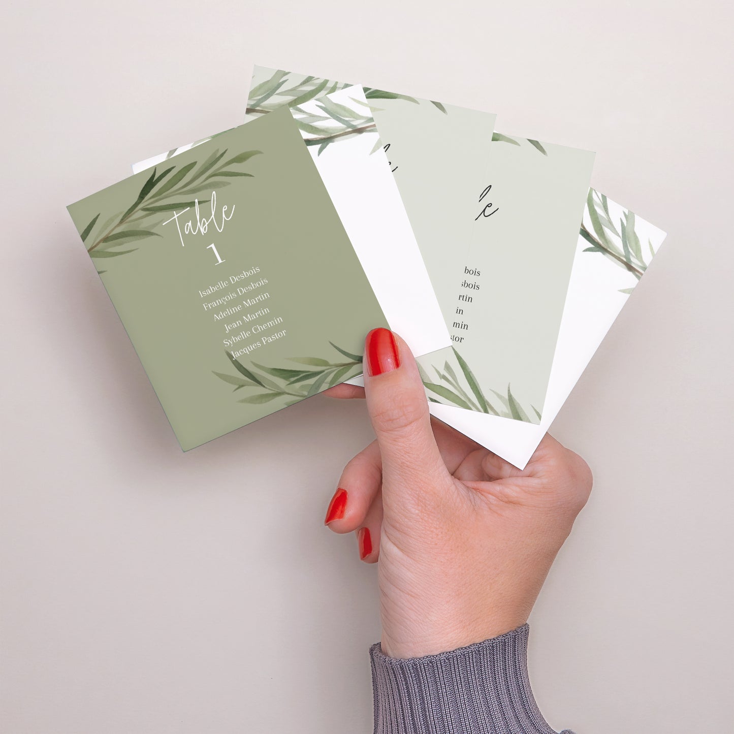 Plan de table Mariage Lot de 12 Feuilles d'Olivier photo N° 3