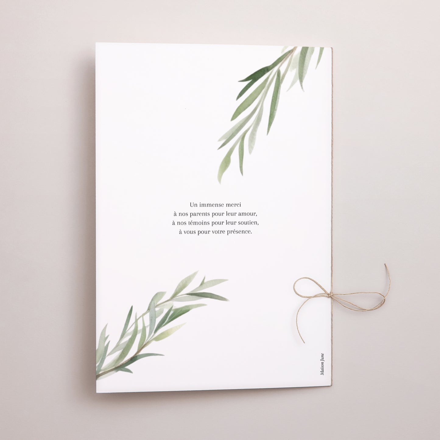 Livret de messe Mariage Double volet Feuilles d'olivier photo N° 3